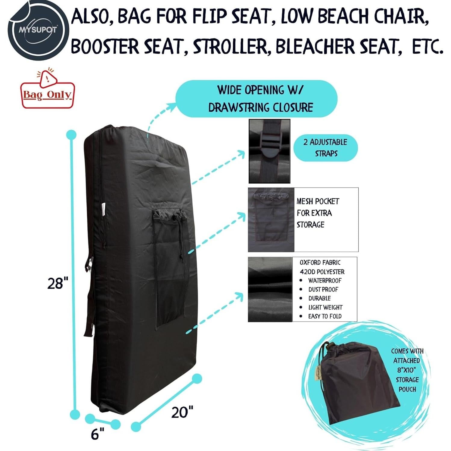 Bolsa de Almacenamiento MYSUPOT Negra 50.8x15.2x71.1 cm