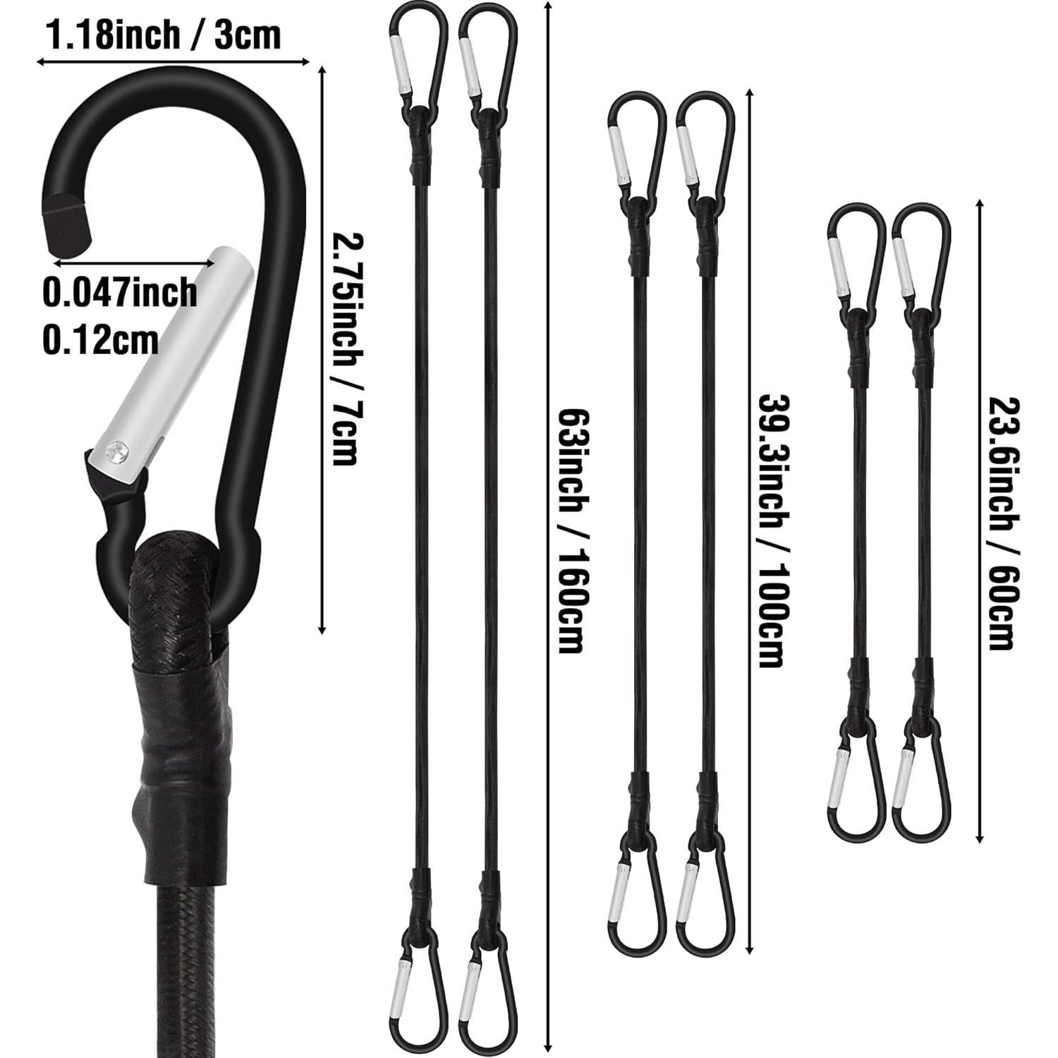 Cuerdas Bungee Rugtol 6 Piezas Alta Resistencia 61-152 cm