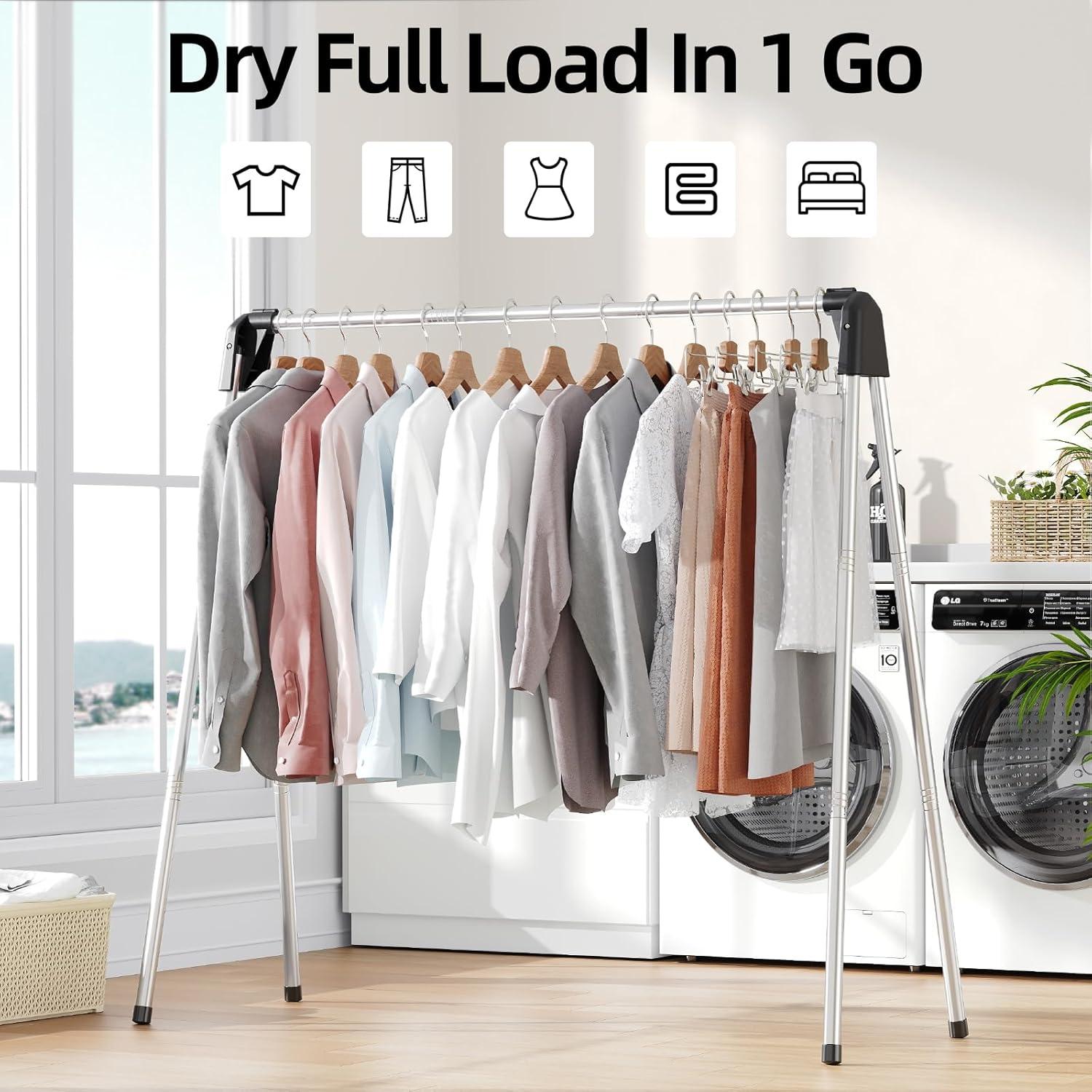 Estante Plegable para Secar Ropa APEXCHASER 123.4 cm Acero Inoxidable