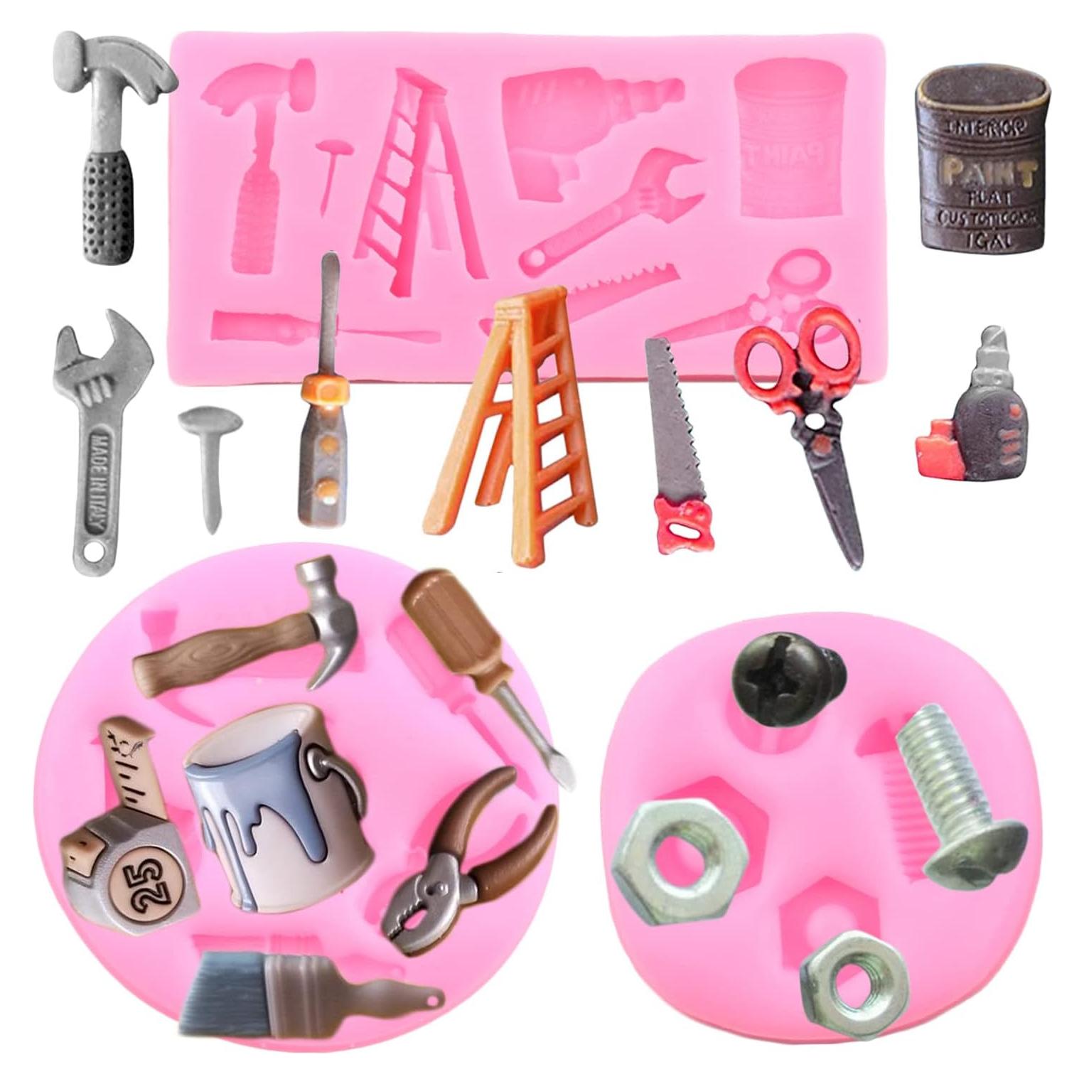 Moldes de Silicona Mujiang para Fondant de Construcción 4 Piezas