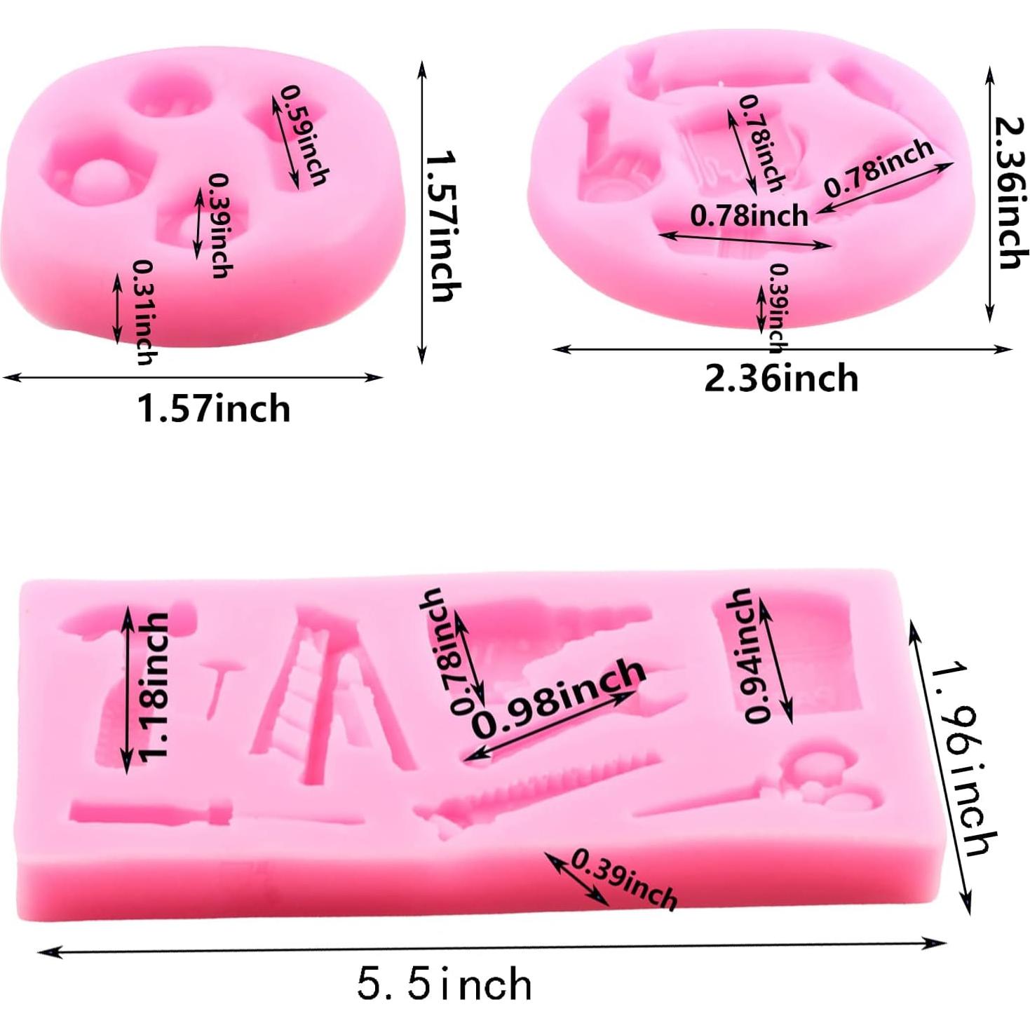 Moldes de Silicona Mujiang para Fondant de Construcción 4 Piezas