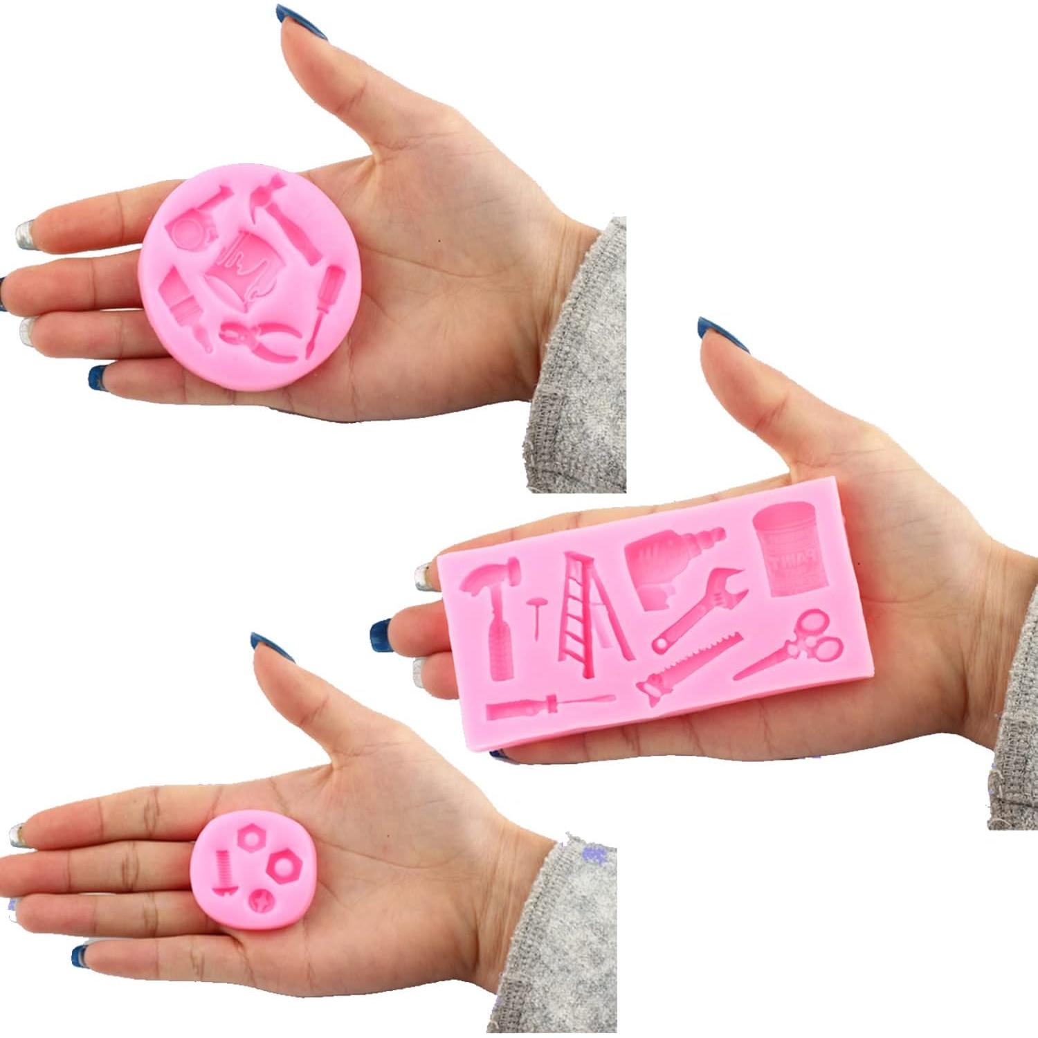 Moldes de Silicona Mujiang para Fondant de Construcción 4 Piezas