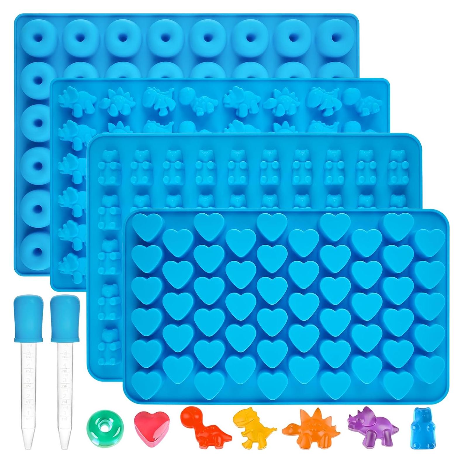 Moldes de Caramelos Gummy CLUEWR Silicona 4 Pcs 201 Cavidades