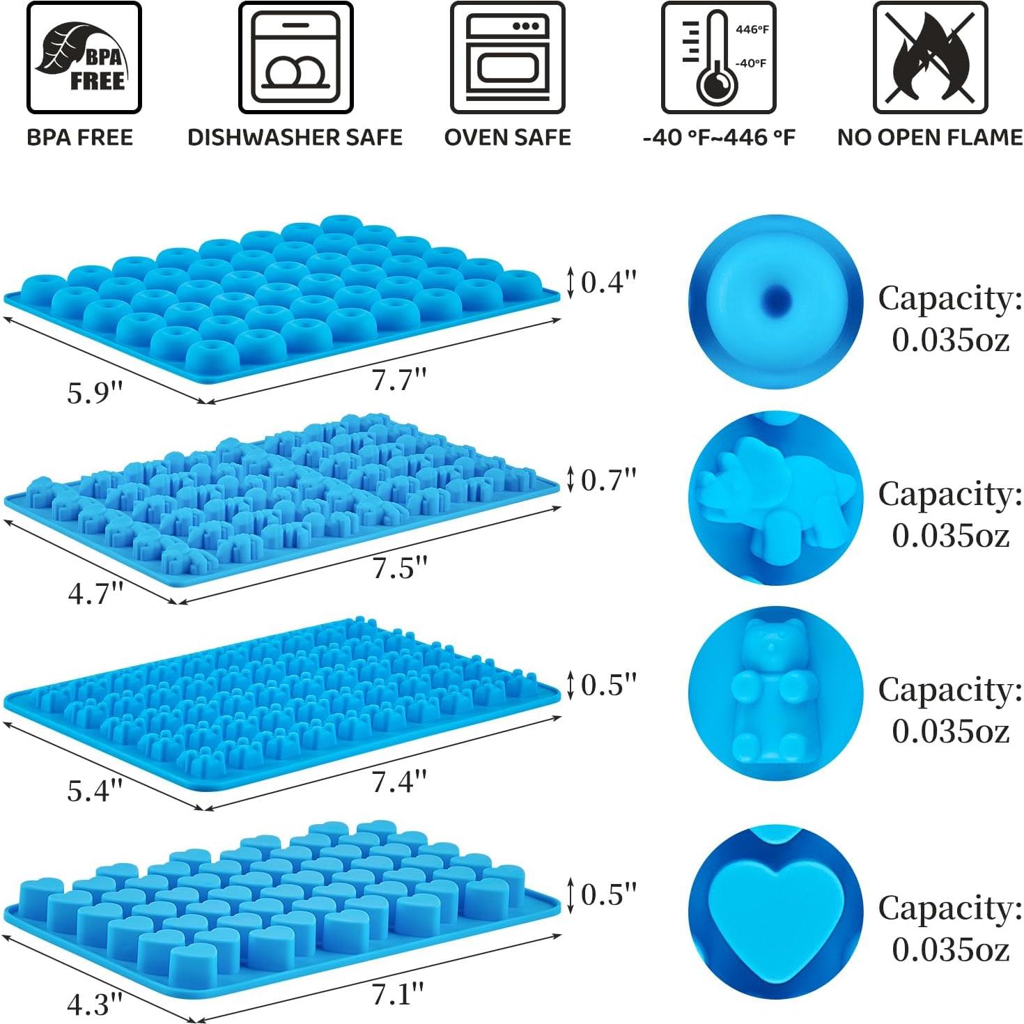 Moldes de Caramelos Gummy CLUEWR Silicona 4 Pcs 201 Cavidades