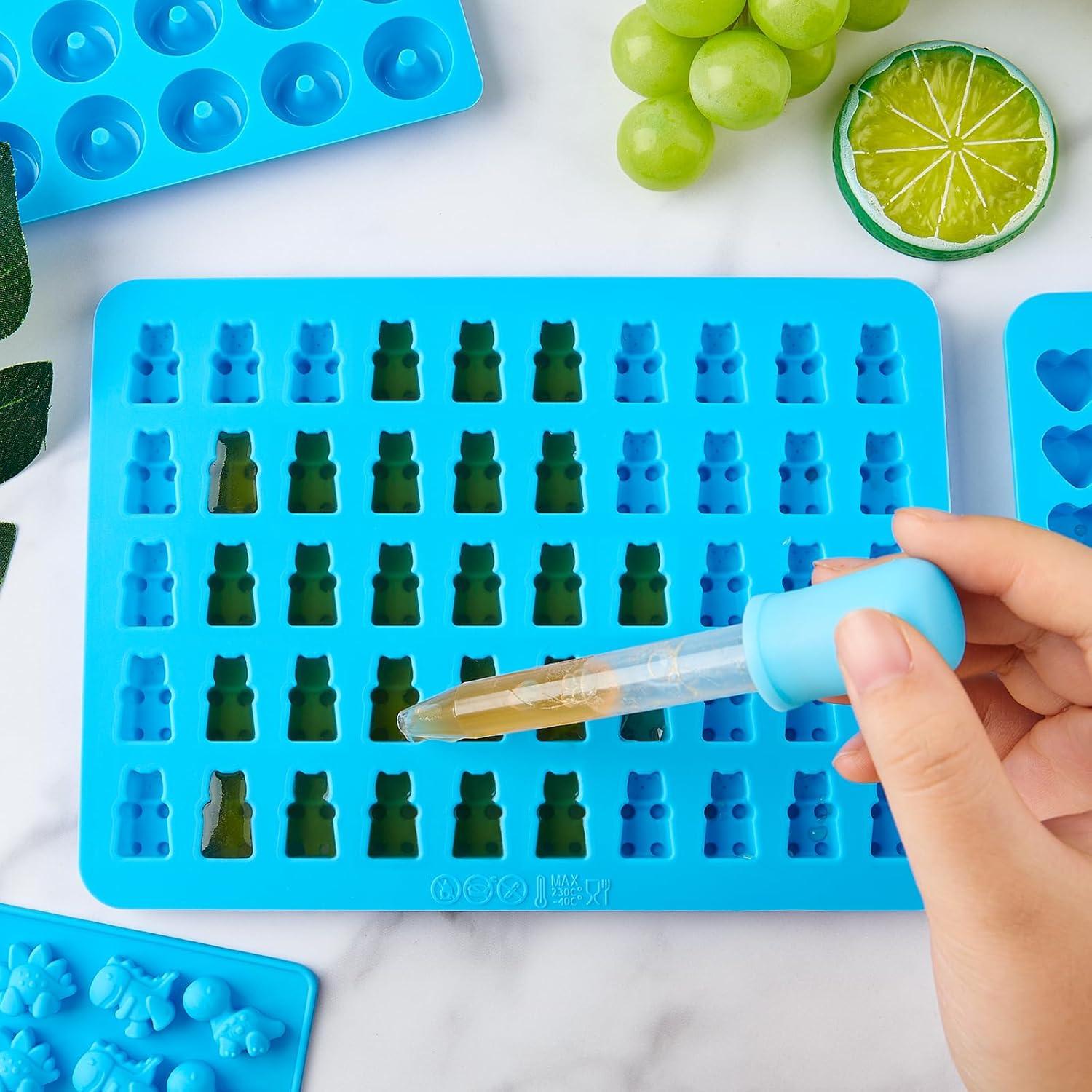Moldes de Caramelos Gummy CLUEWR Silicona 4 Pcs 201 Cavidades