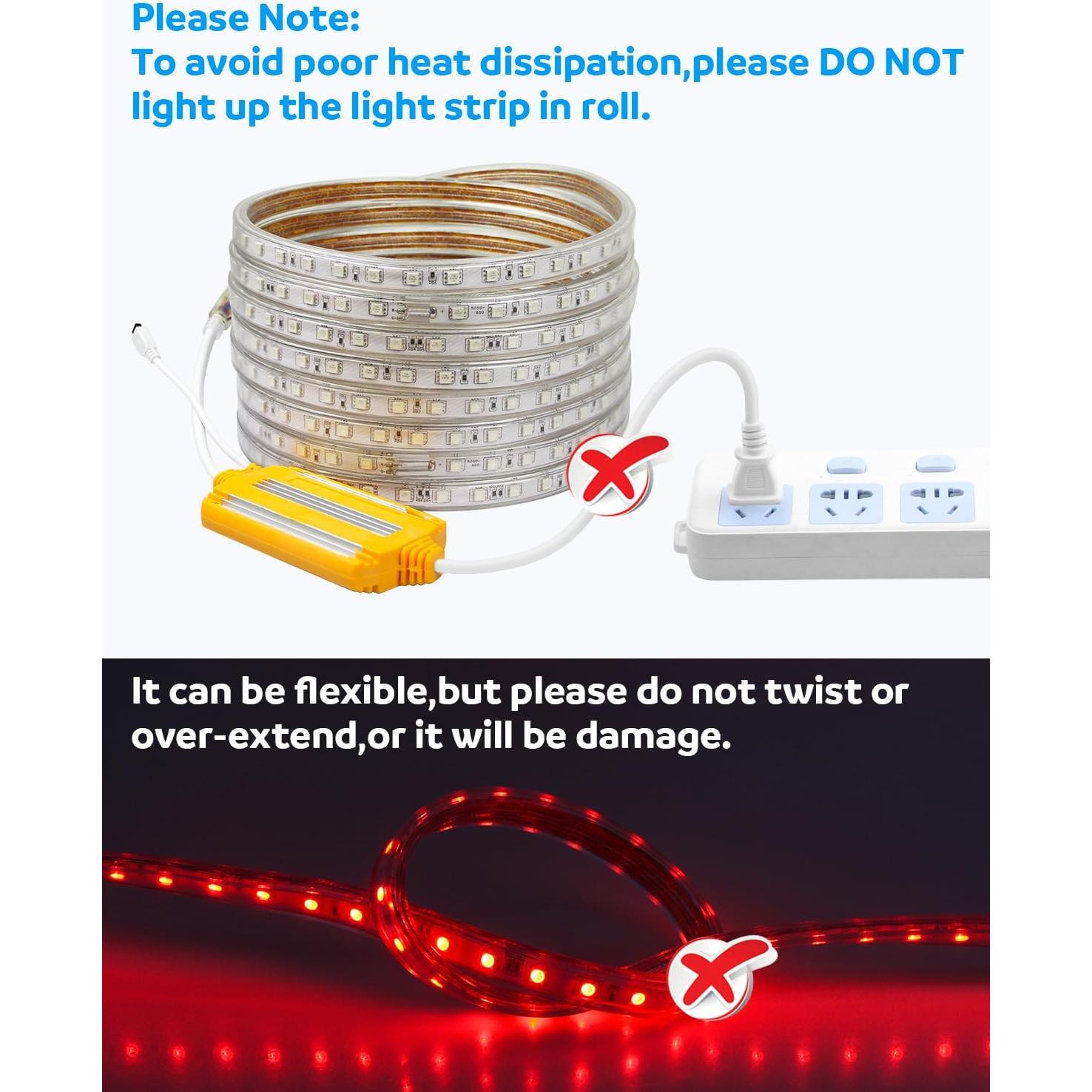 Tira de LED RGB 5M Aclorol Impermeable para Exterior