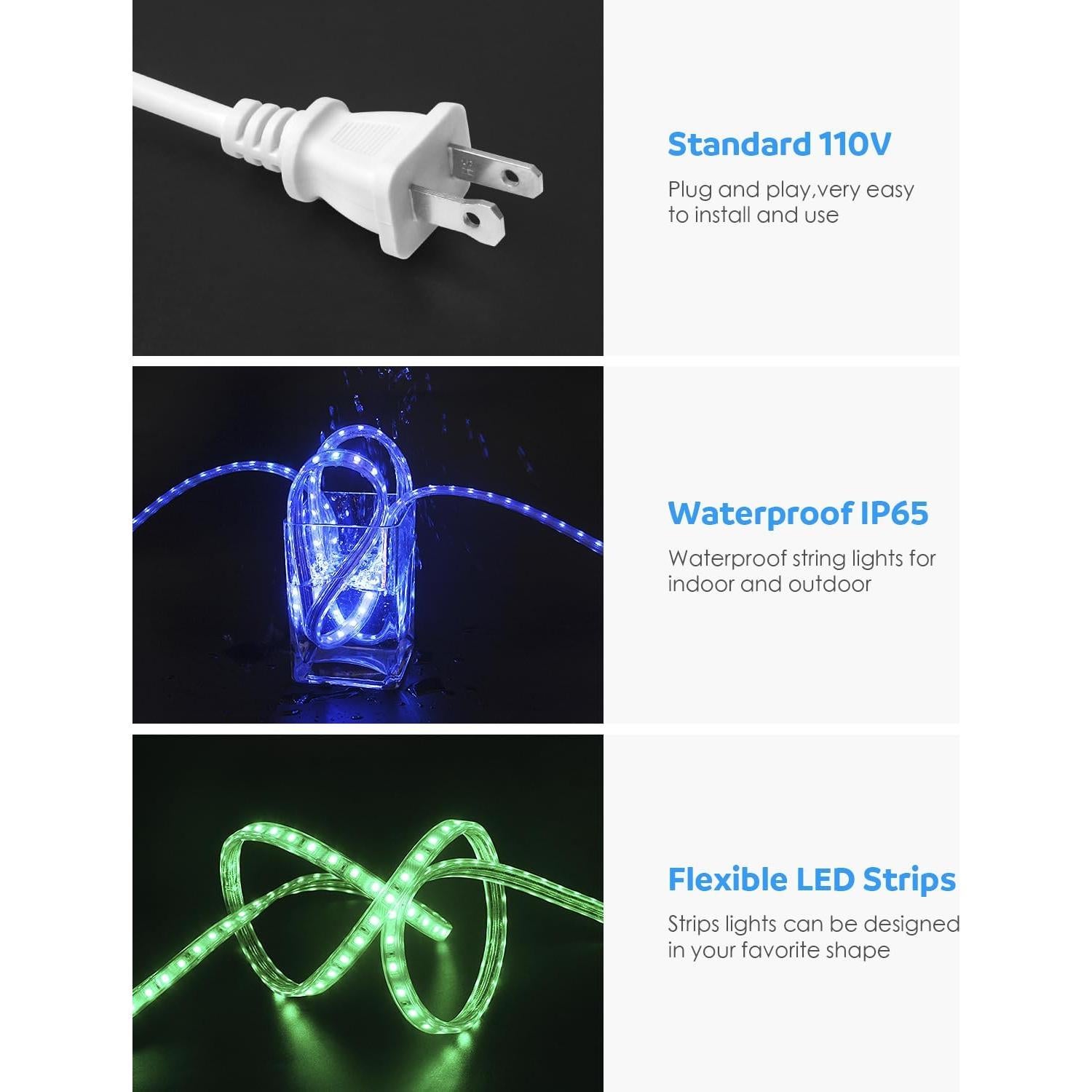 Tira de LED RGB 5M Aclorol Impermeable para Exterior