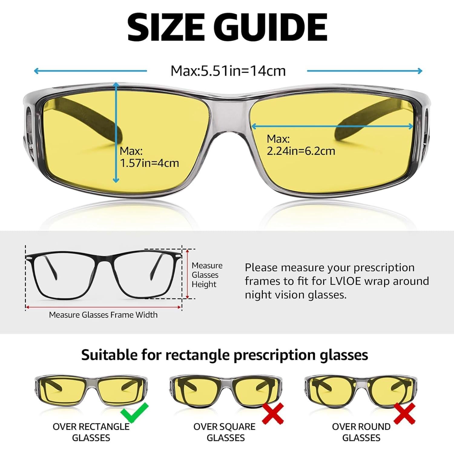 Gafas de Visión Nocturna LVIOE Wrap Around Amarillas