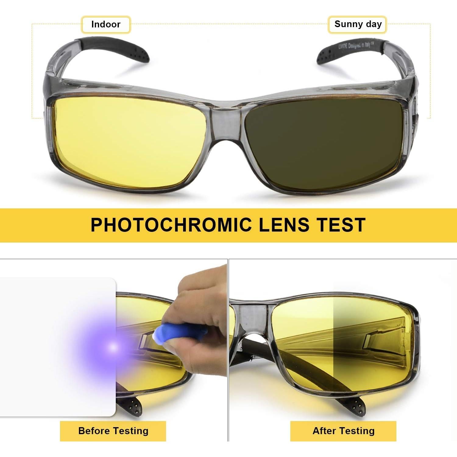 Gafas de Visión Nocturna LVIOE para Conducir con Lentes Amarillos