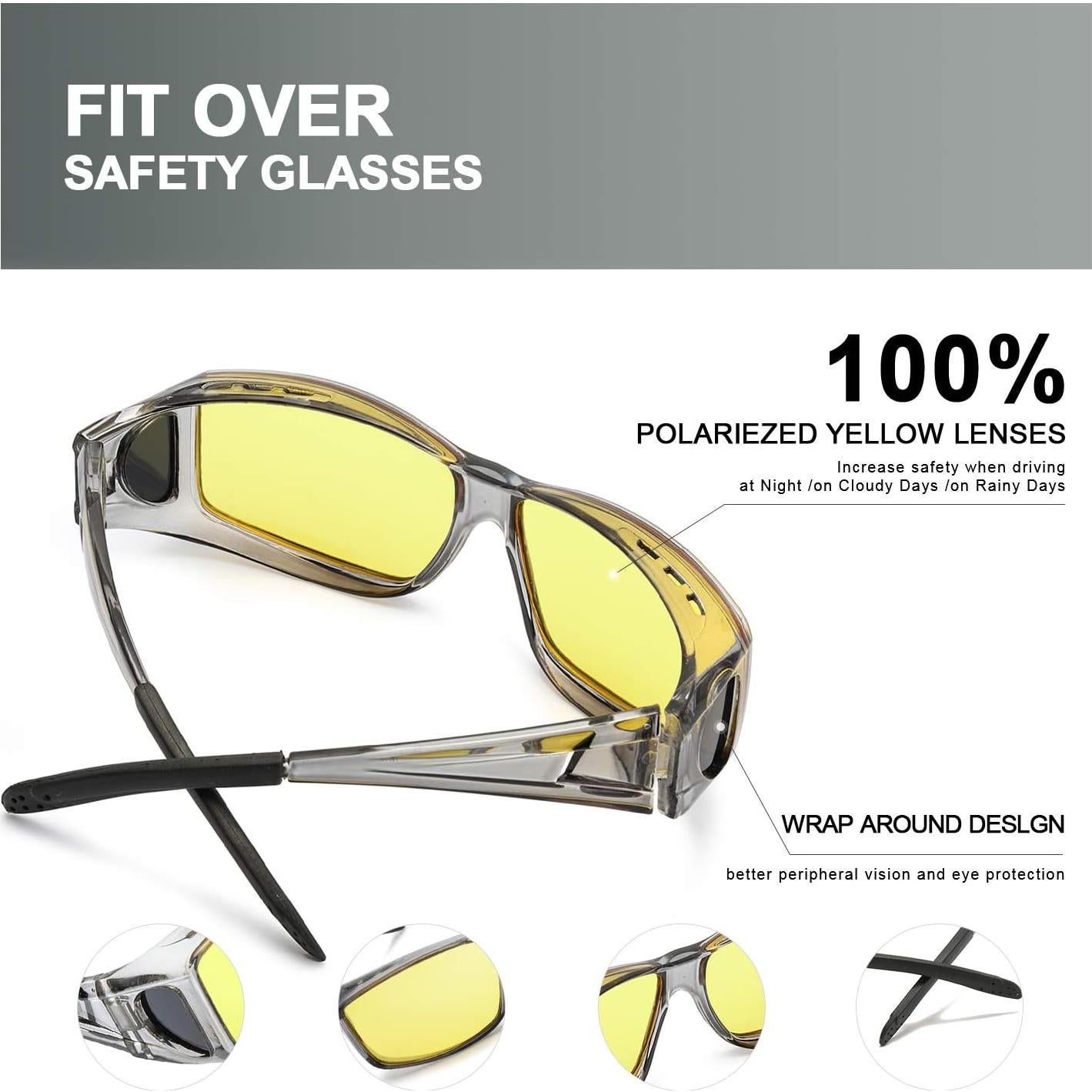 Gafas de Visión Nocturna LVIOE para Conducir con Lentes Amarillos