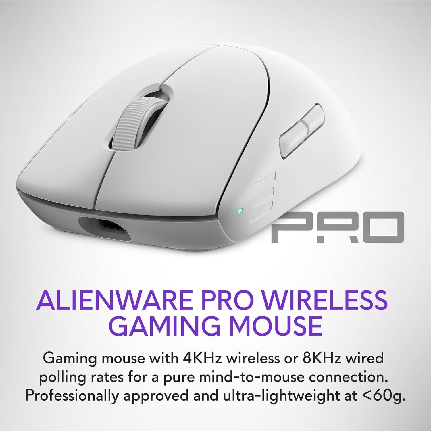 Ratón Gaming Inalámbrico Alienware Pro - Luz Lunar, 6 Botones