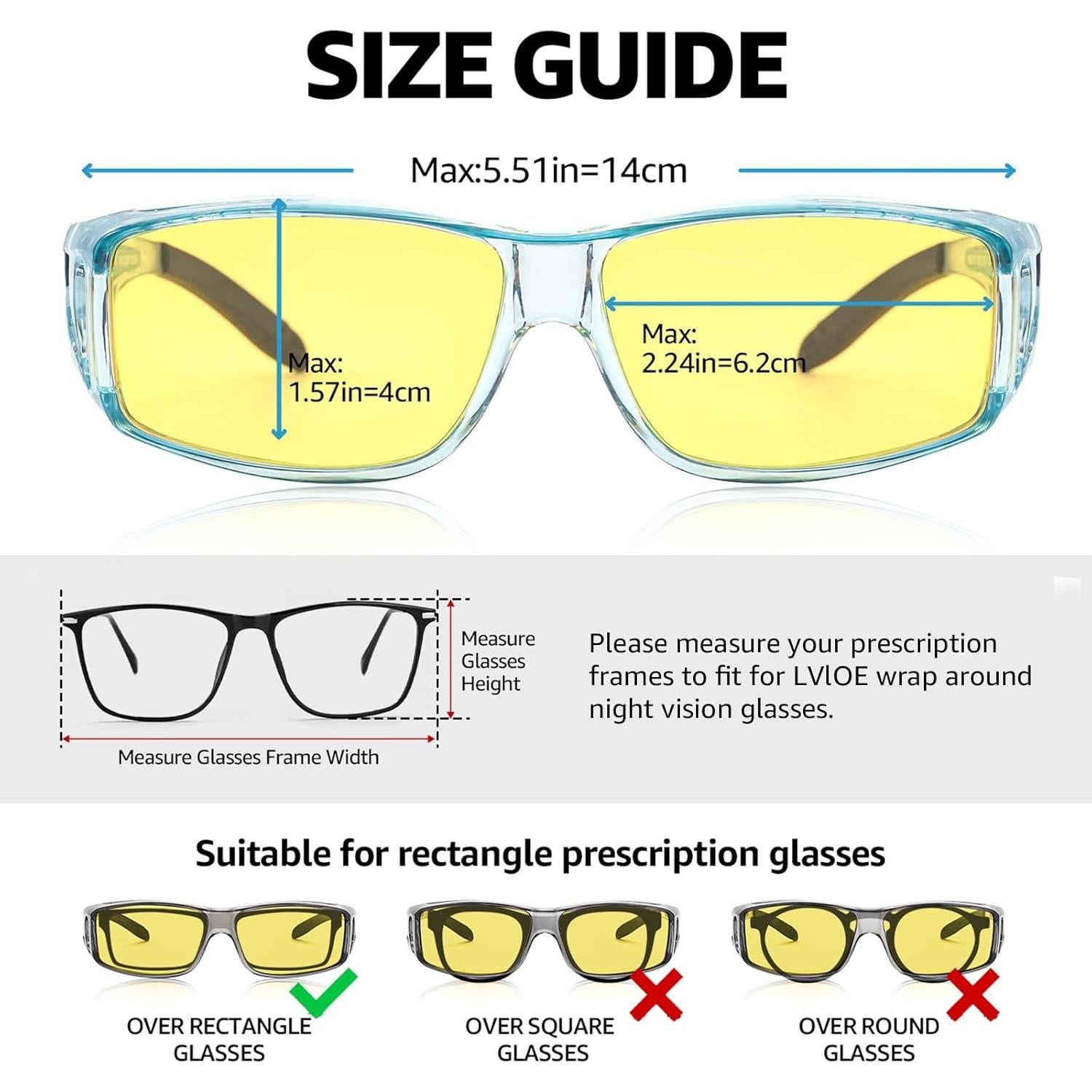 Gafas de Visión Nocturna LVIOE Wrap Around Amarillas