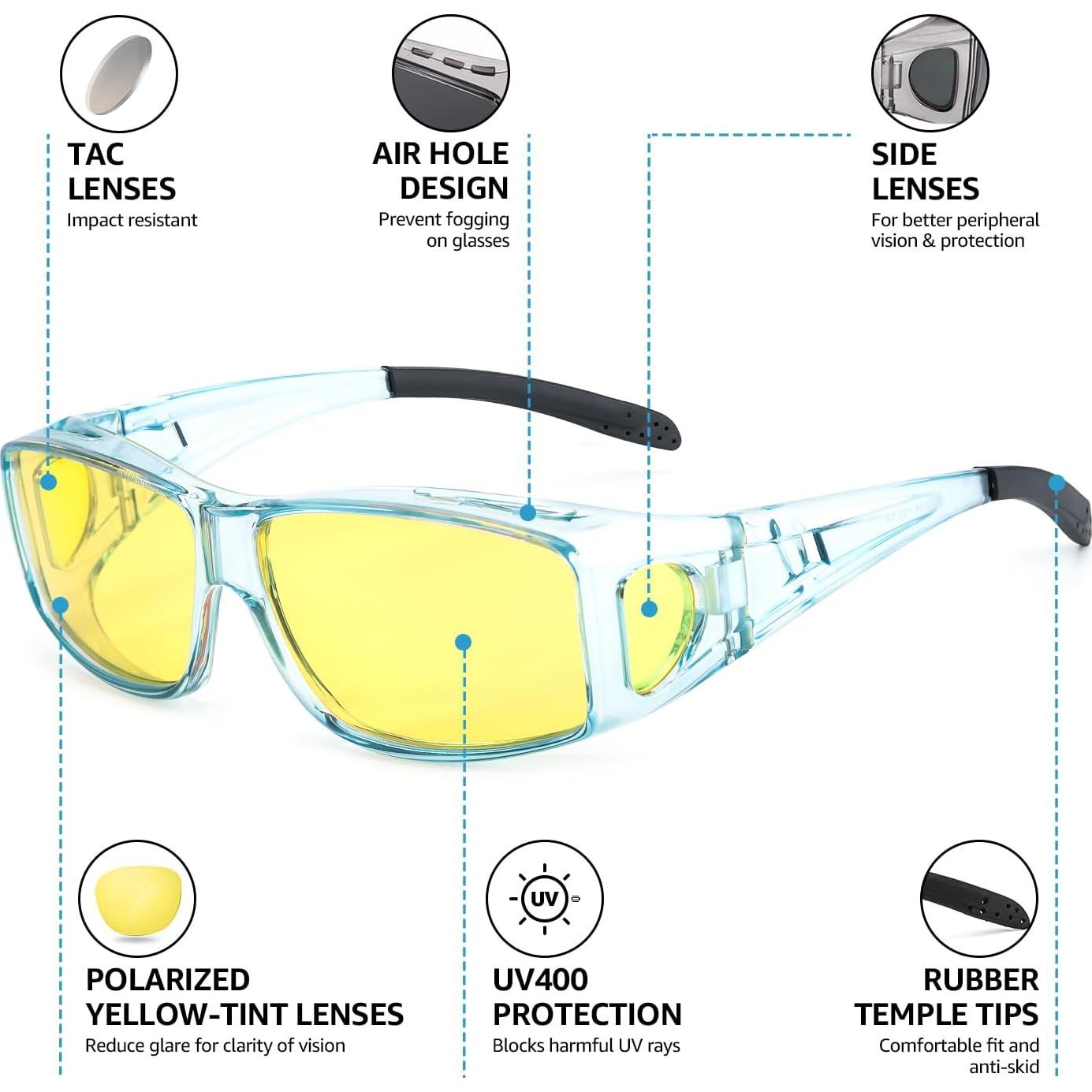 Gafas de Visión Nocturna LVIOE Wrap Around Amarillas