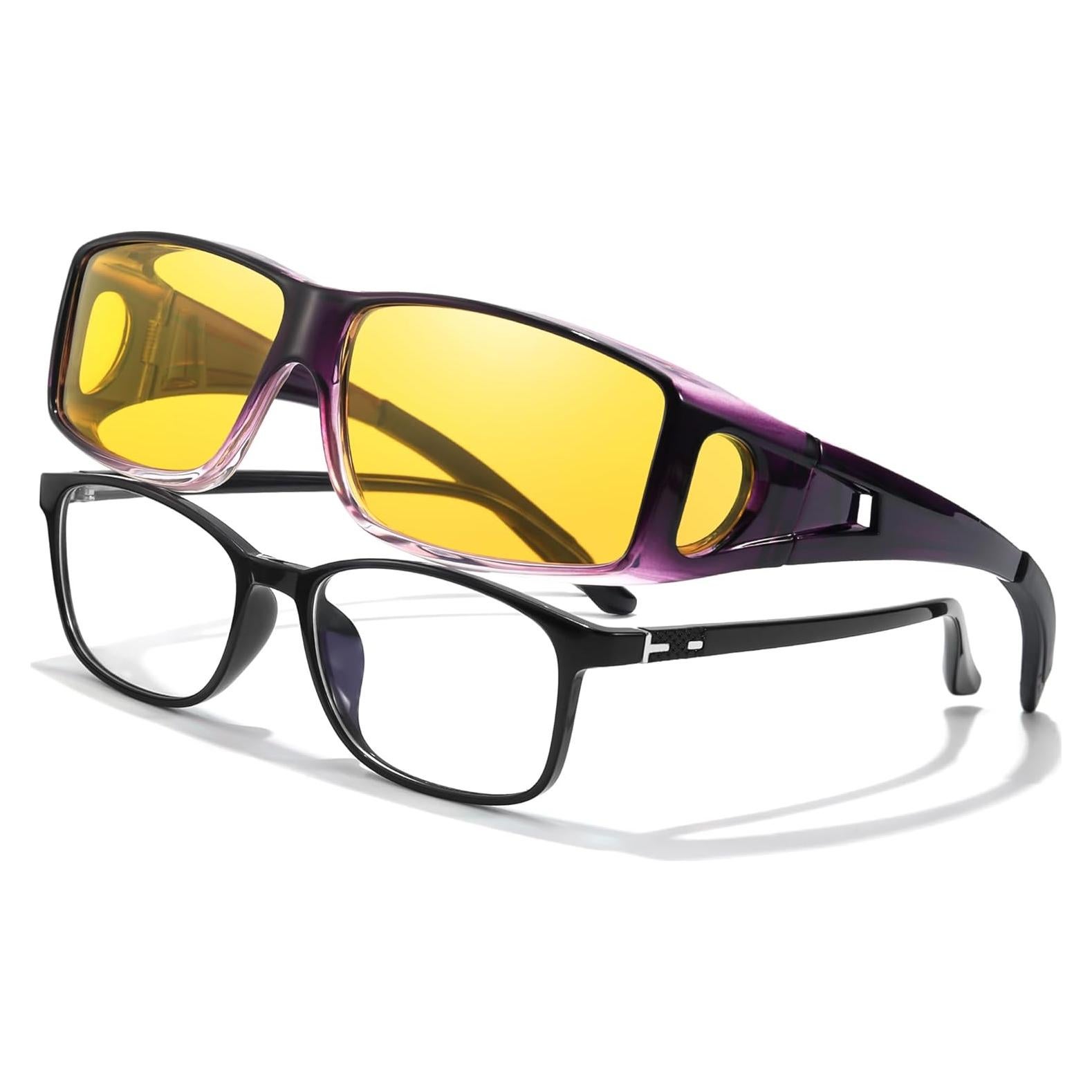 Gafas de Visión Nocturna LVIOE Wrap Around Lentes Amarillos