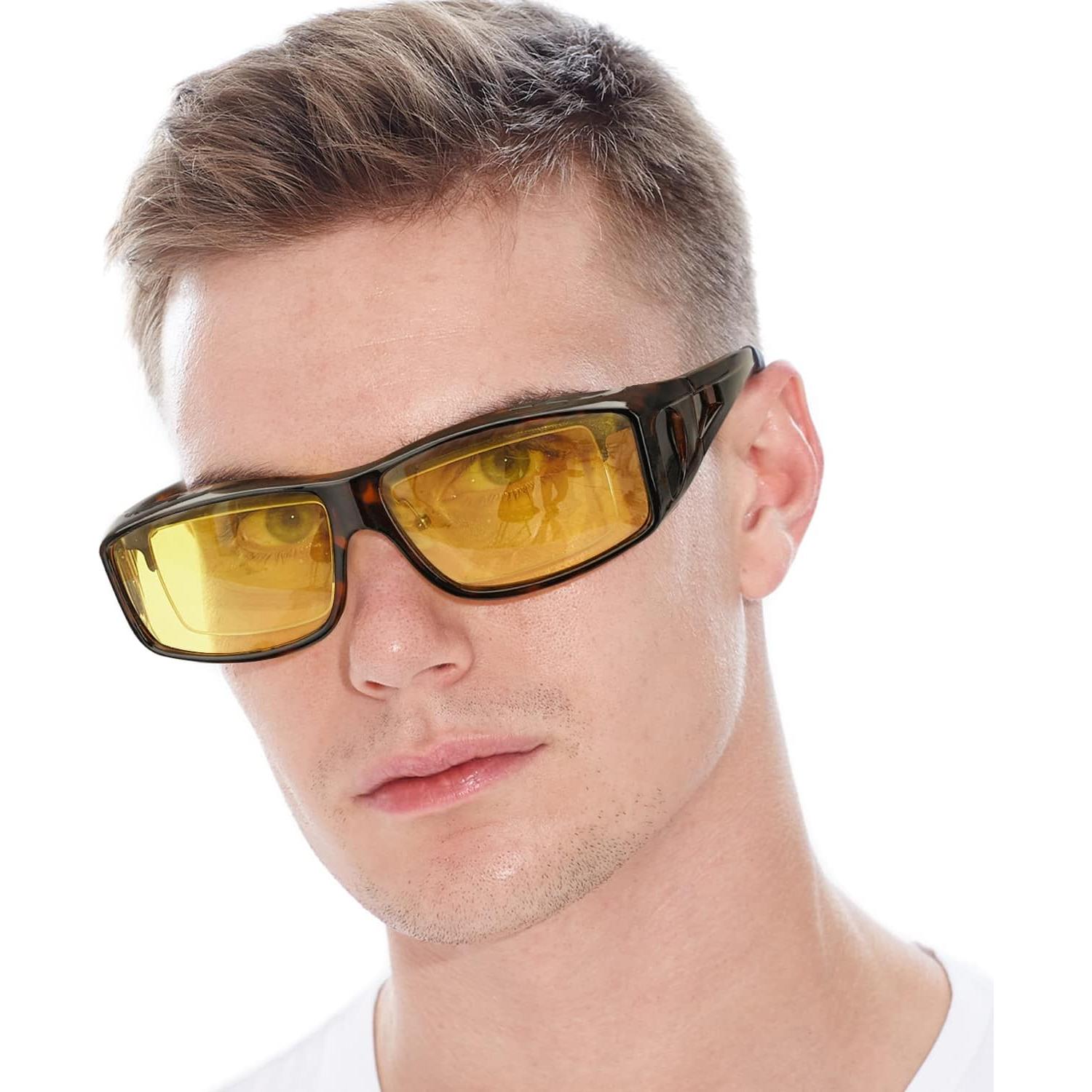 Gafas de Visión Nocturna LVIOE Wrap Around Lentes Amarillos