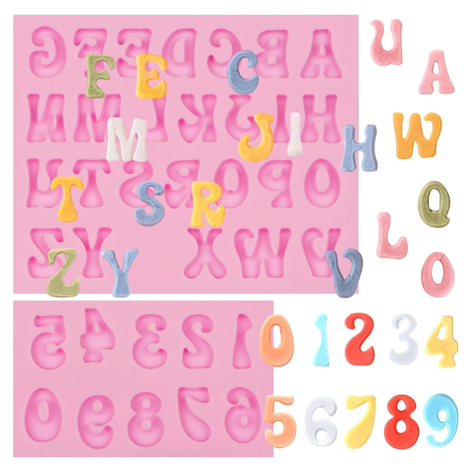 Moldes de Silicona para Chocolate 26 Letras y Números 3D