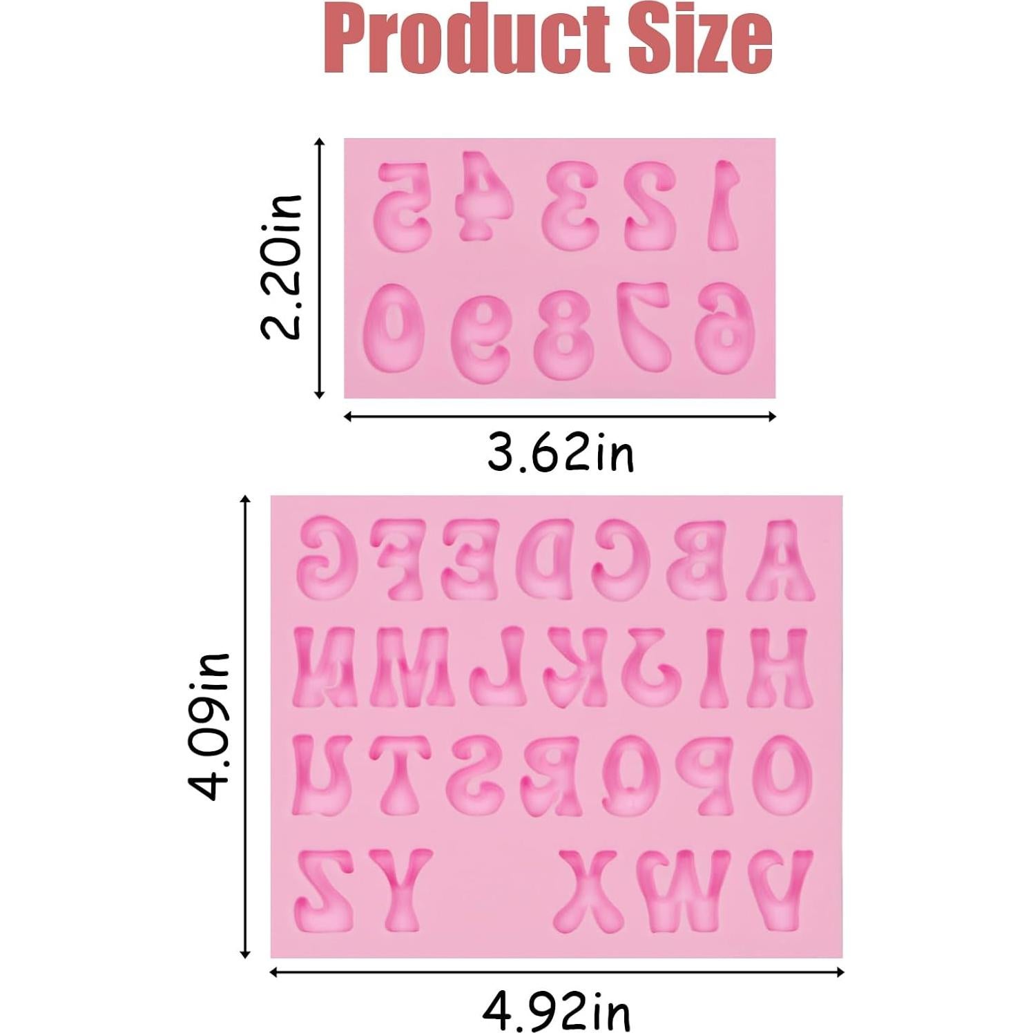 Moldes de Silicona para Chocolate 26 Letras y Números 3D
