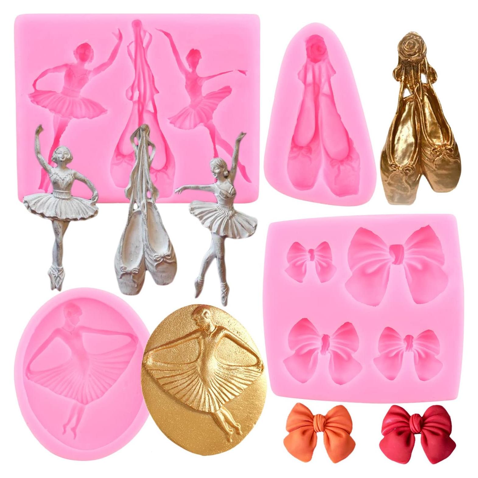 Set de 4 Moldes de Silicona LKDQUTHM para Fondant y Chocolate