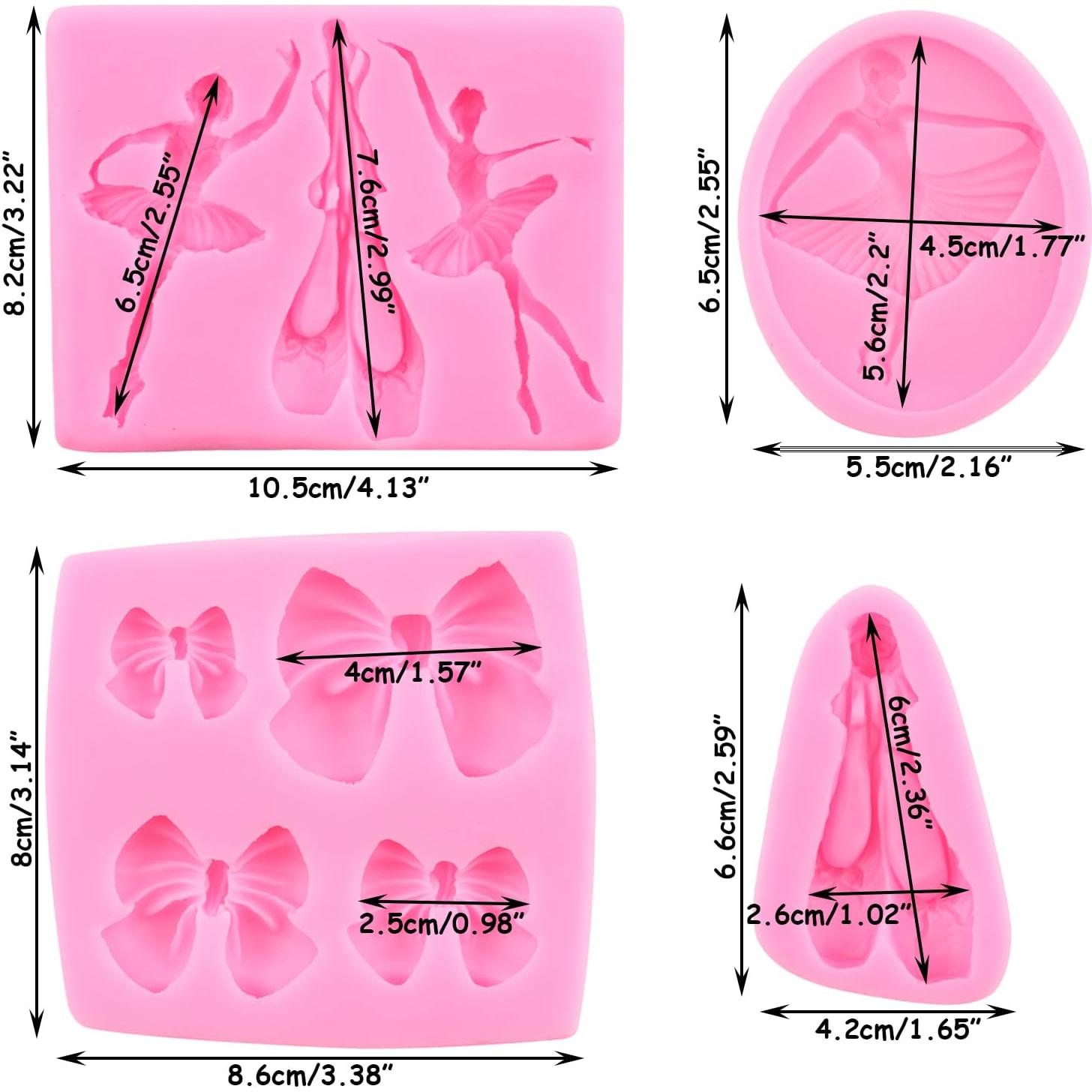 Set de 4 Moldes de Silicona LKDQUTHM para Fondant y Chocolate