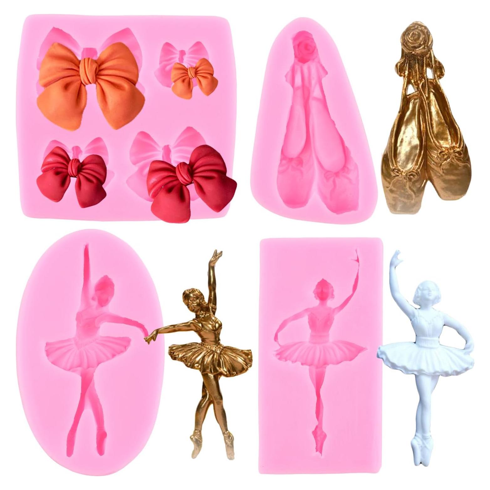 Molde de Silicona Mujiang para Pasteles de Bailarina - Set de 4