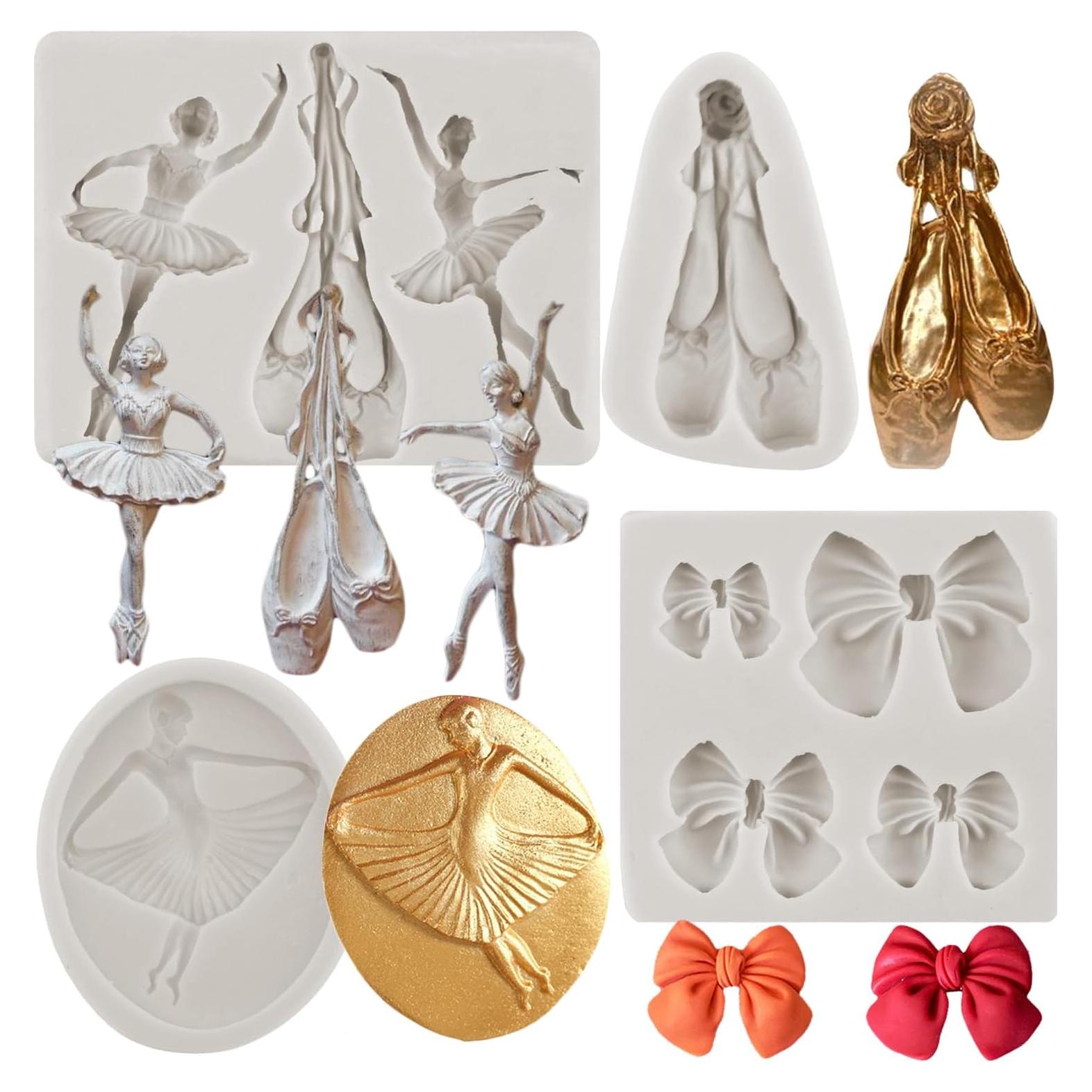 Moldes de Silicona para Pasteles MINFEIDMS - 4 Piezas Bailarina