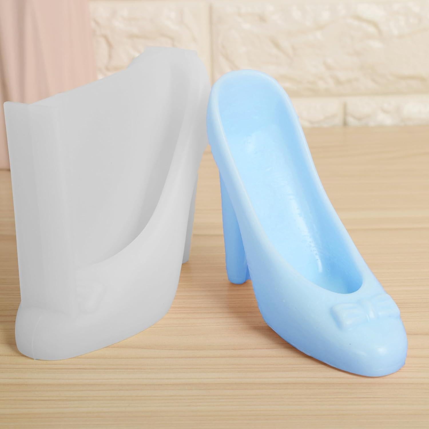 Molde de Silicona Zapato Tacón Alto Genérico Blanco 13.5x11.5cm