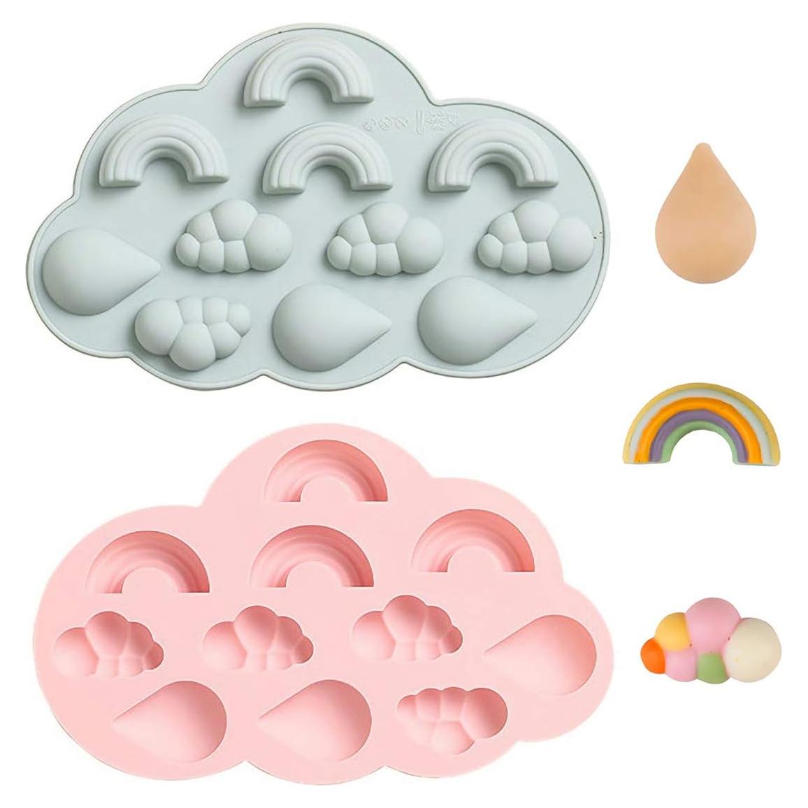 Molde de Silicona HiParty Nube y Gota de Lluvia 2 Pcs