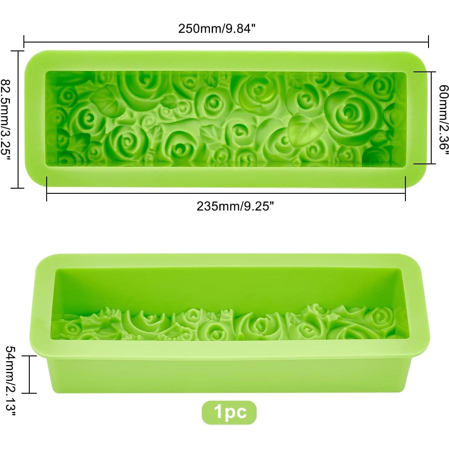 Molde de Silicona Rectangular PH PandaHall 24.9x8.1cm Verde