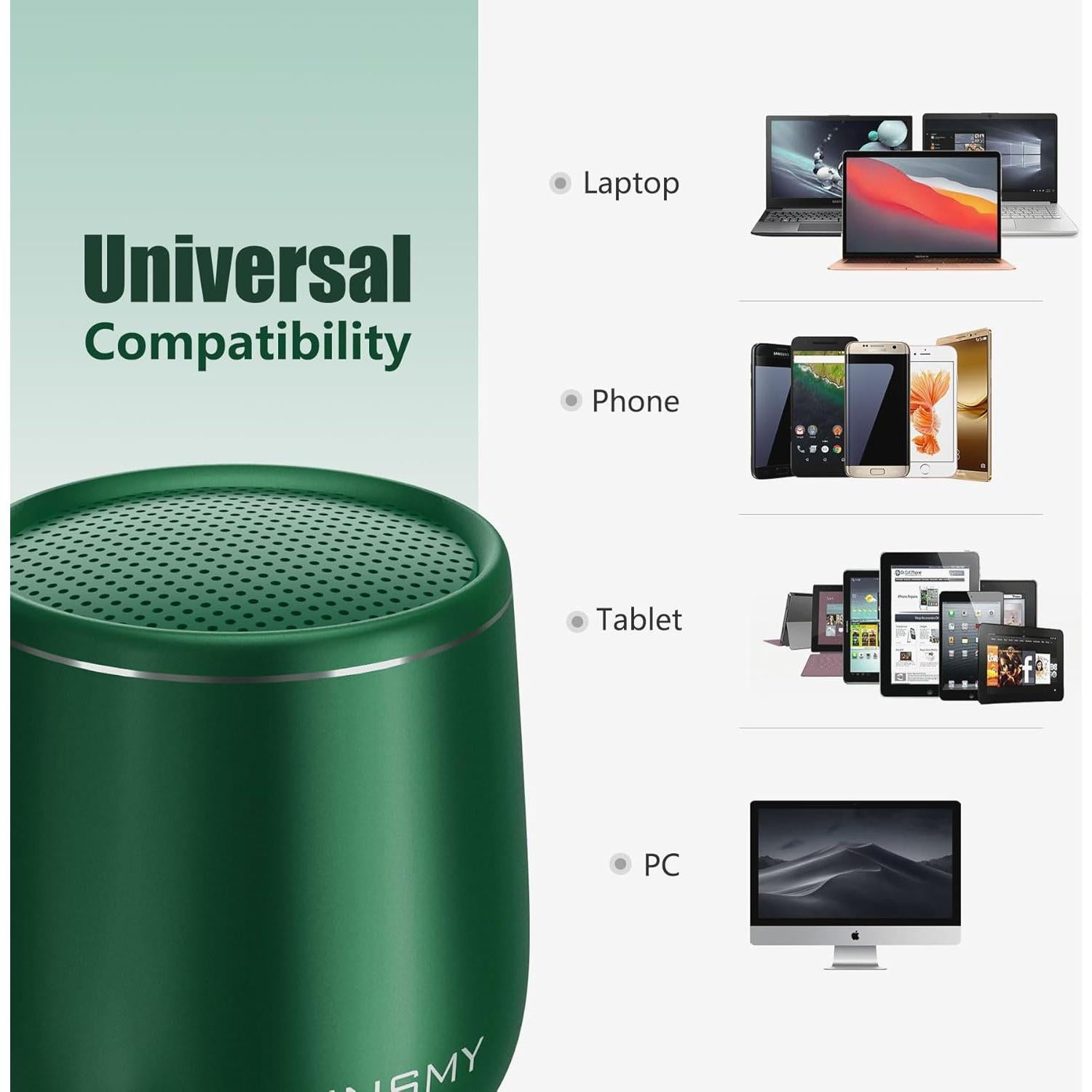 Altavoz Bluetooth INSMY C17-MAX Mini Impermeable Verde