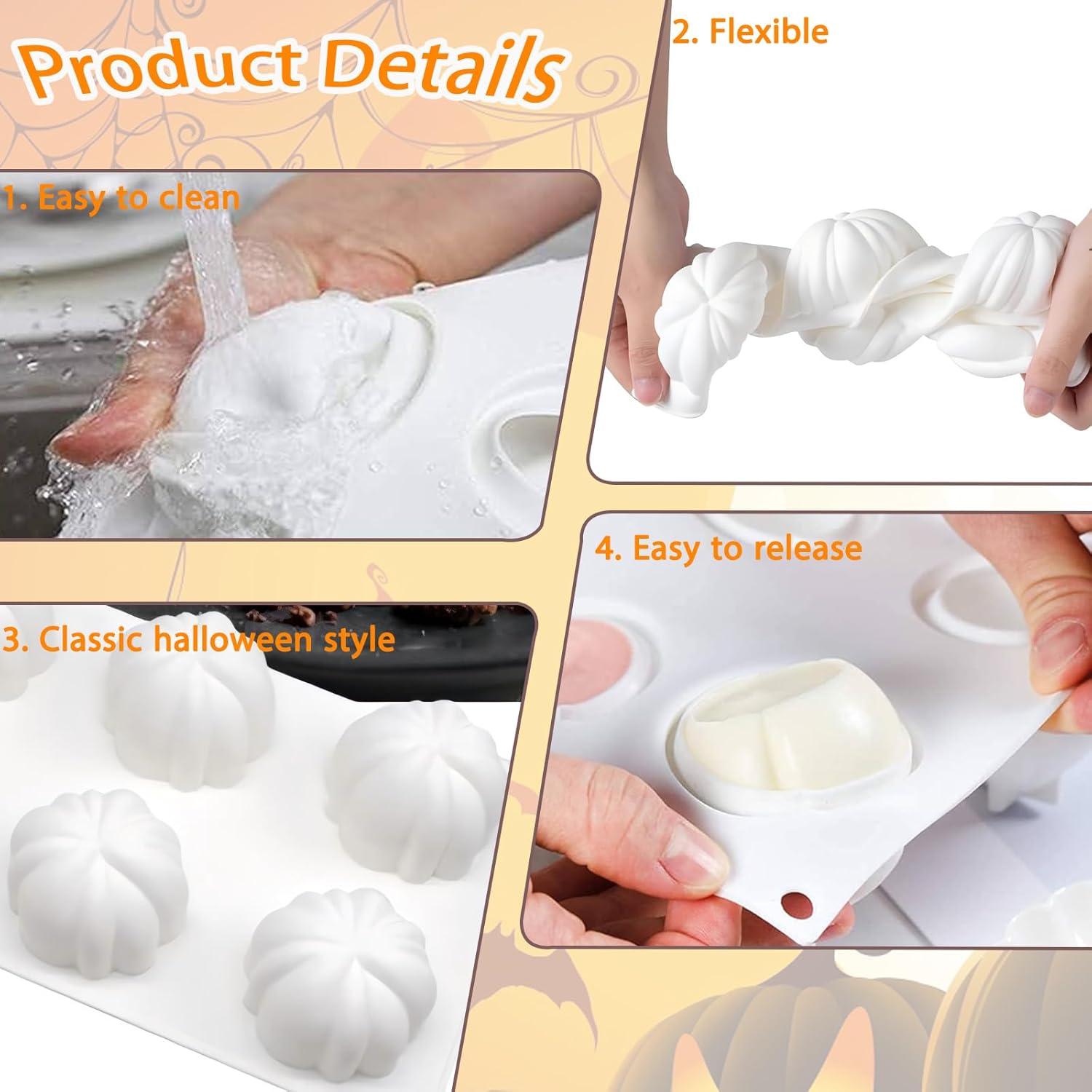 Moldes de Silicona de Calabaza 3D ENASGLOO - 2 Pcs