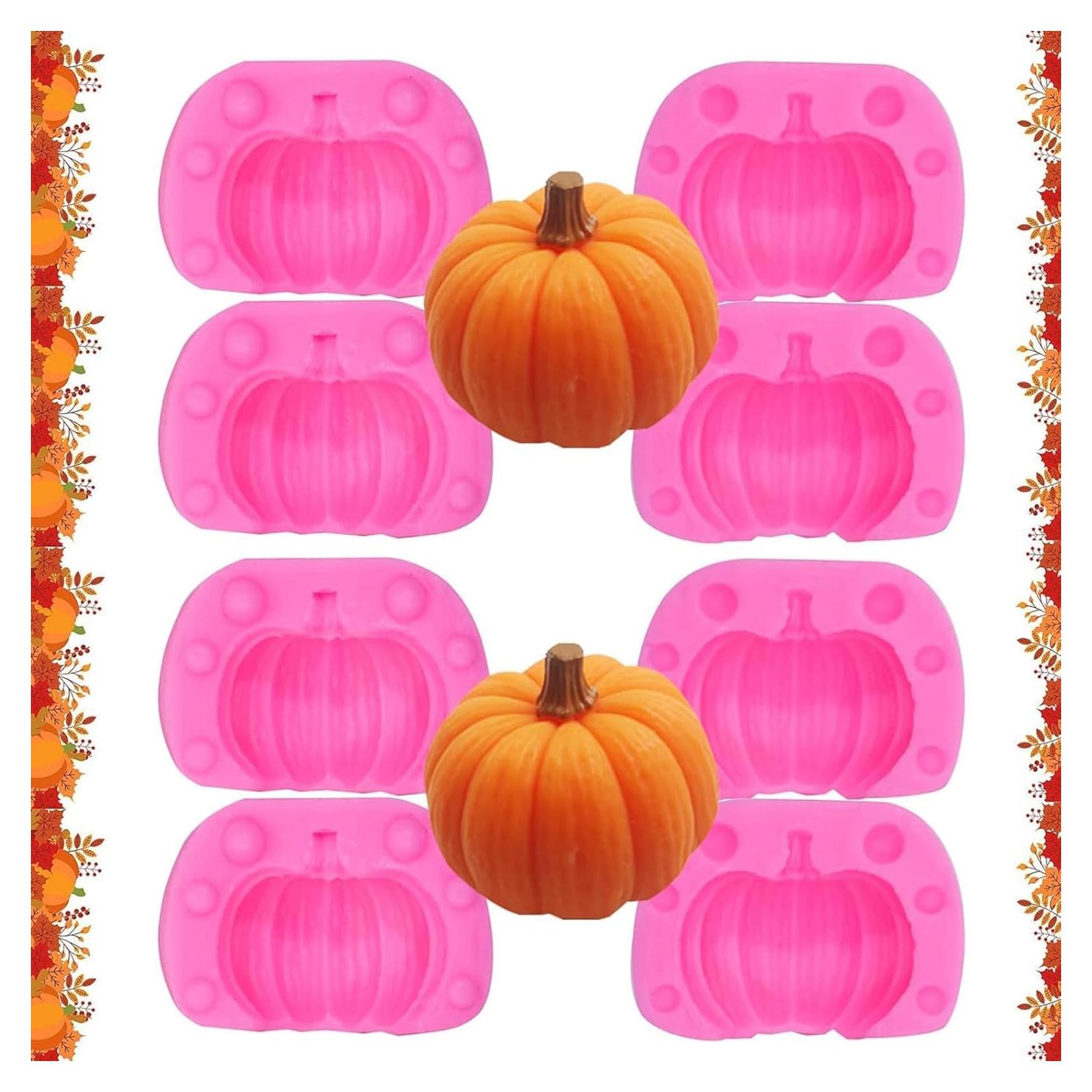 Moldes de Silicona 3D Calabaza KKONHII - 4 Pares para Hornear