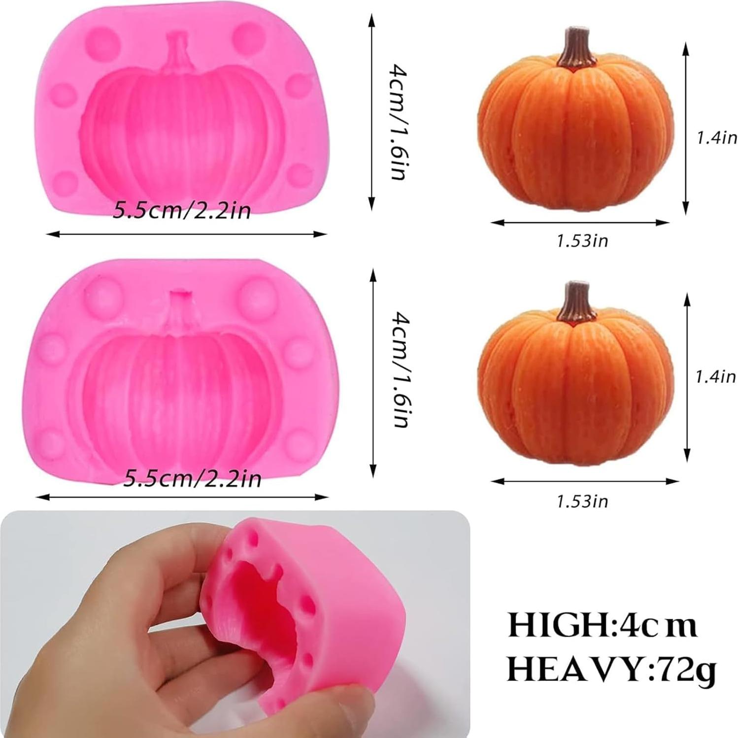 Moldes de Silicona 3D Calabaza KKONHII - 4 Pares para Hornear