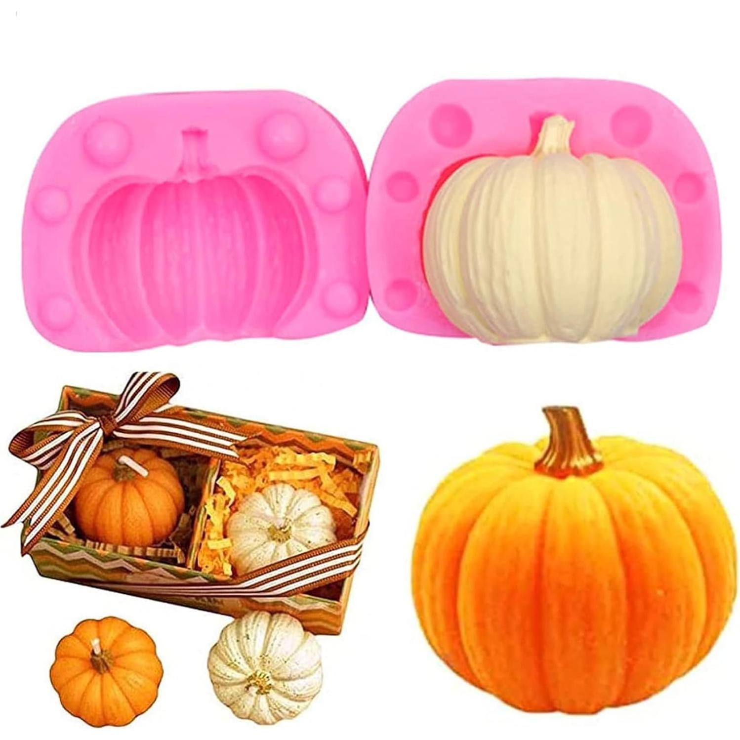 Moldes de Silicona 3D Calabaza KKONHII - 4 Pares para Hornear