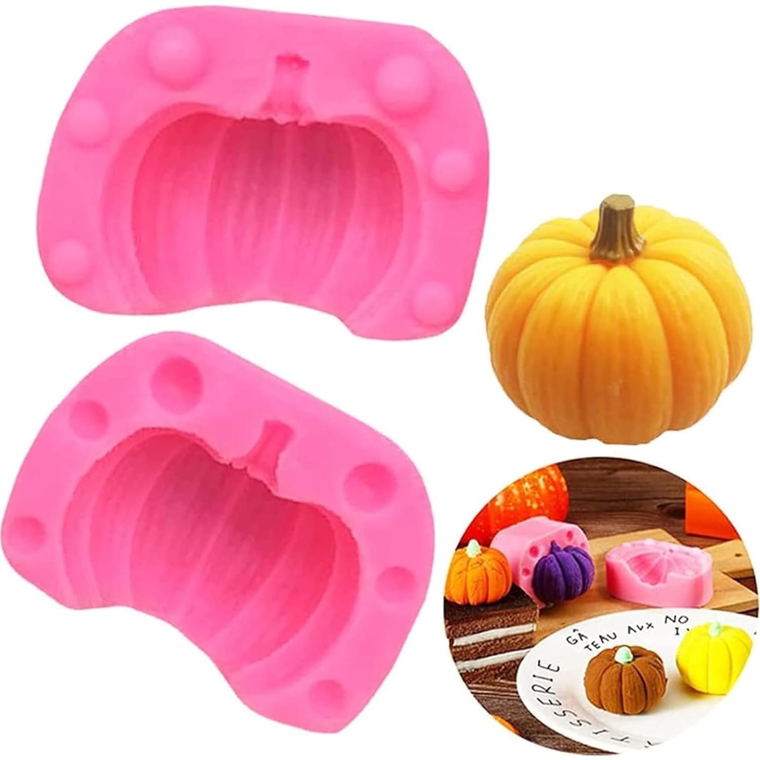 Moldes de Silicona 3D Calabaza KKONHII - 4 Pares para Hornear