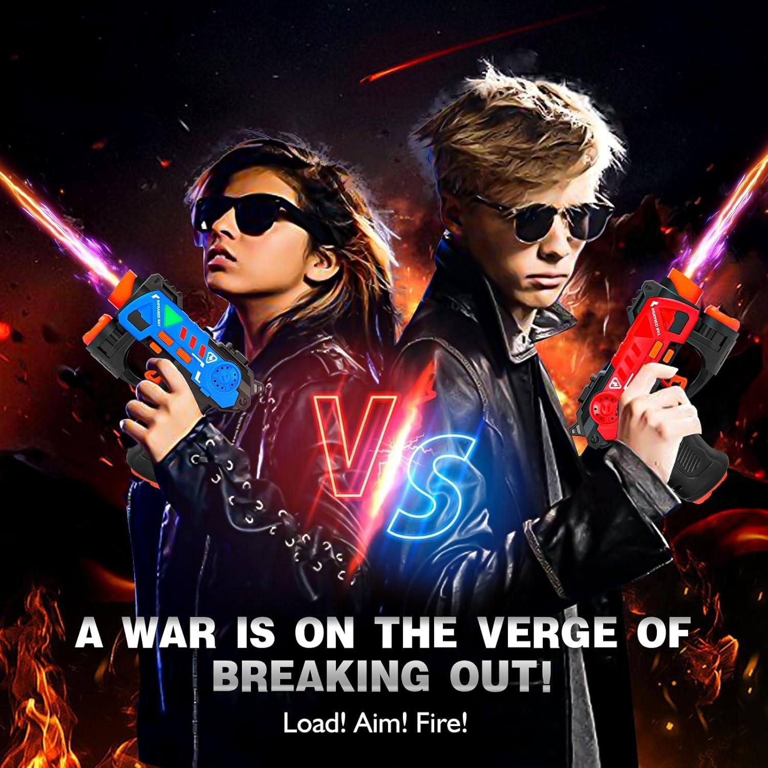 Juego de Laser Tag KIZJORYA Set de 4 Pistolas y Chalecos