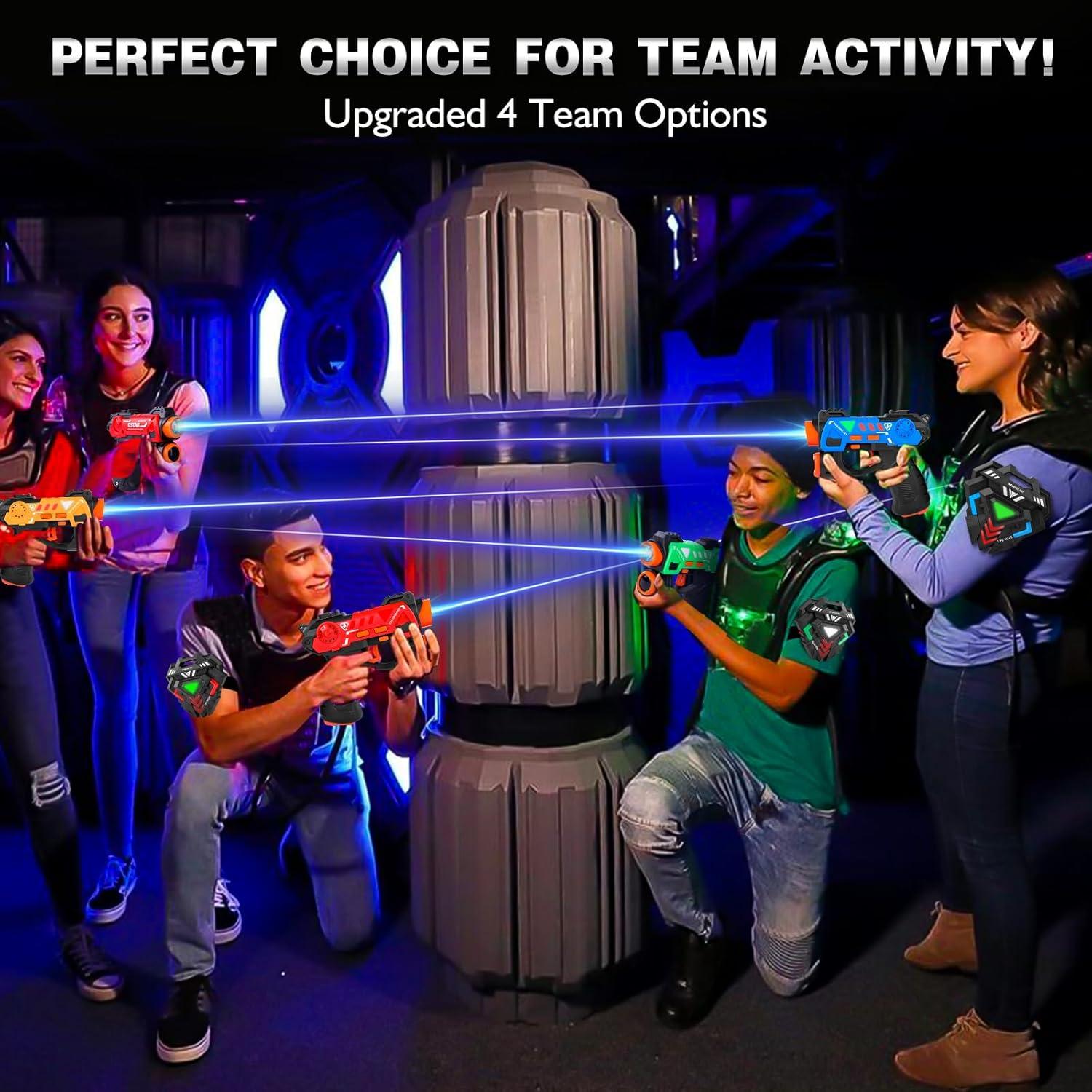 Juego de Laser Tag KIZJORYA Set de 4 Pistolas y Chalecos