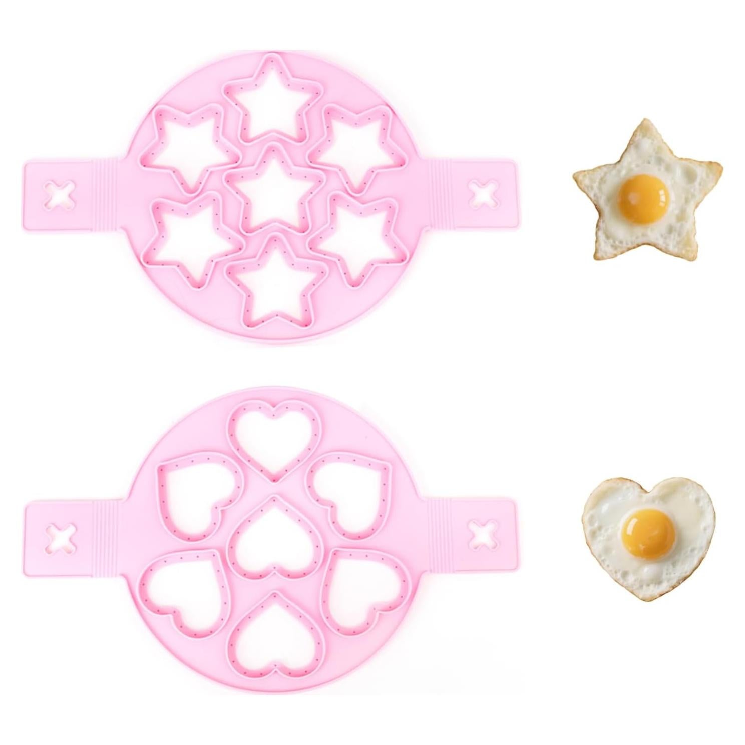 Molde de Silicona Antiadherente Agatige 2PCS Estrella y Corazón
