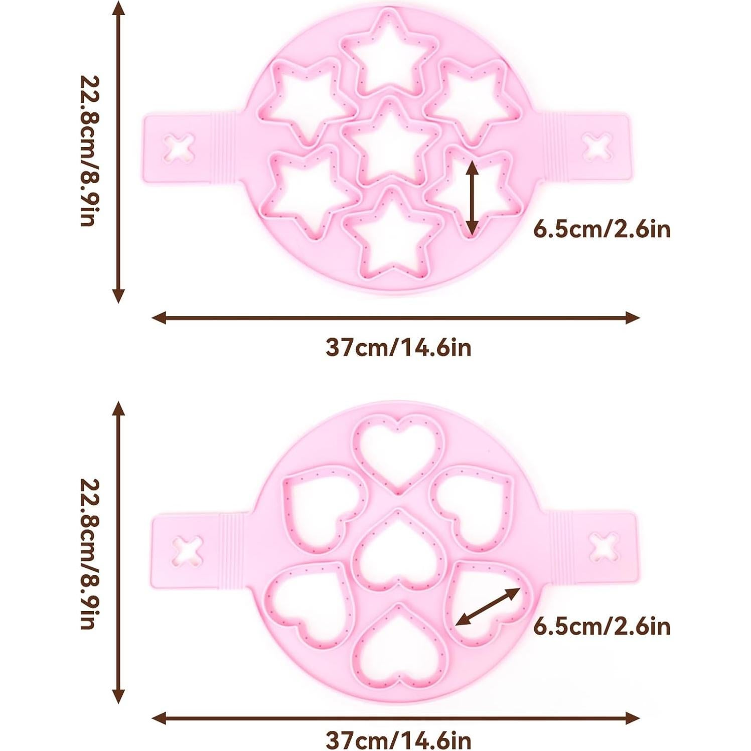 Molde de Silicona Antiadherente Agatige 2PCS Estrella y Corazón