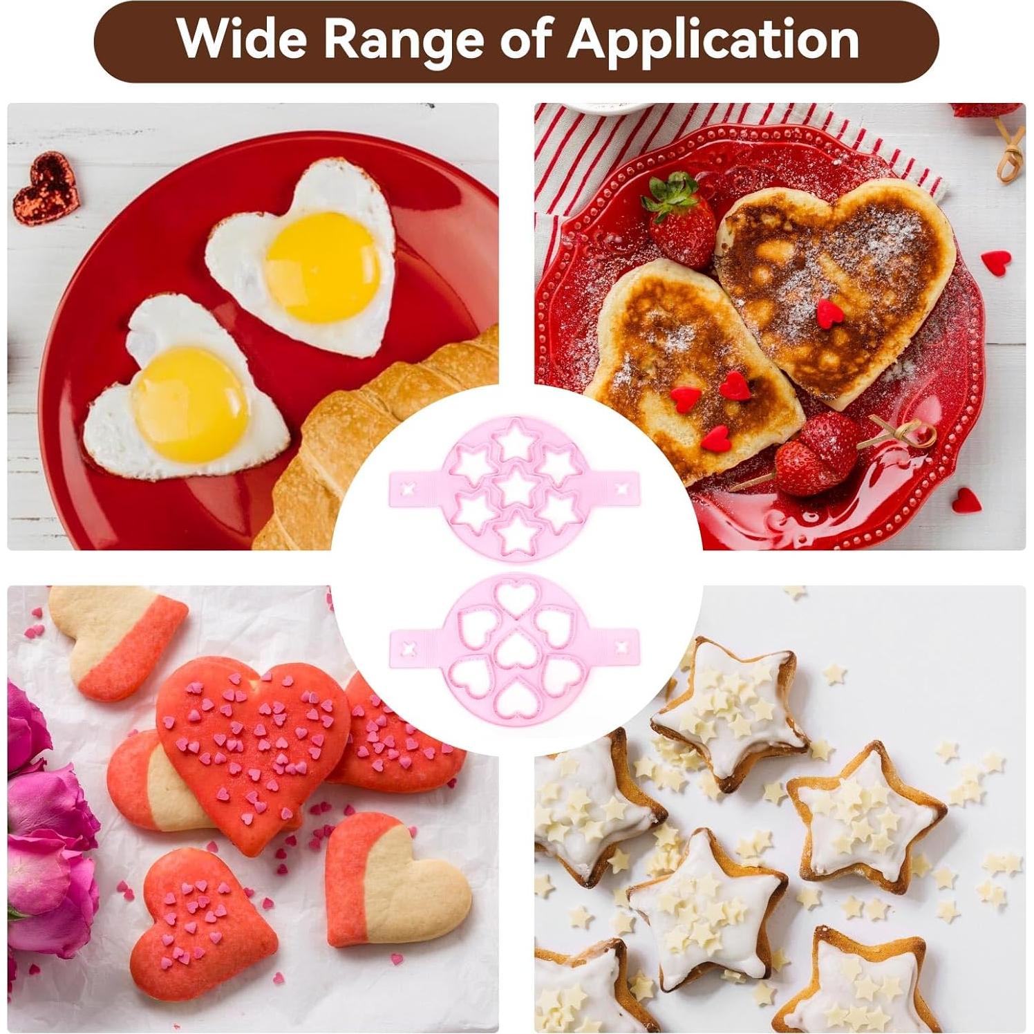 Molde de Silicona Antiadherente Agatige 2PCS Estrella y Corazón