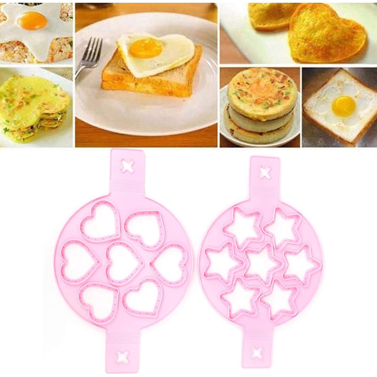 Molde de Silicona Antiadherente Agatige 2PCS Estrella y Corazón