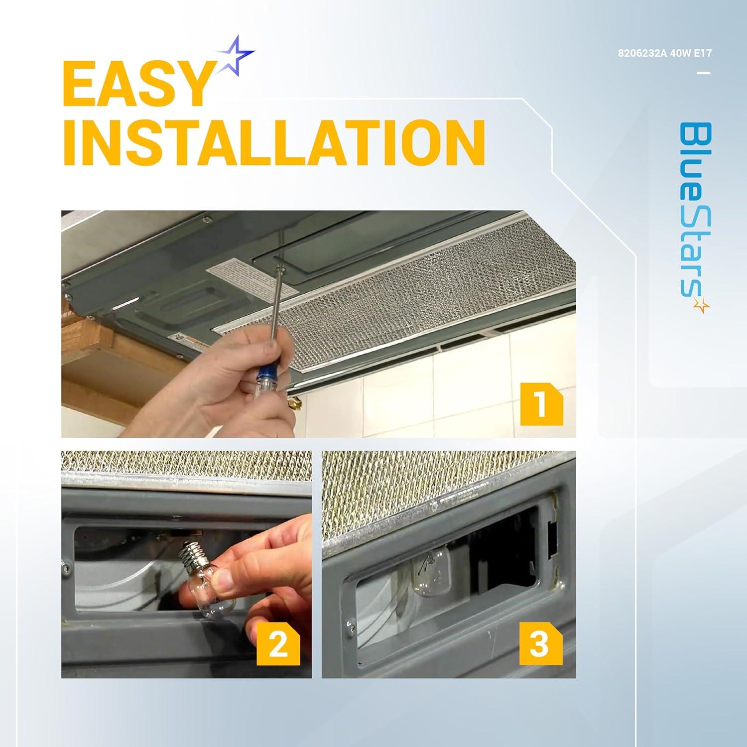 Bombilla de Luz para Microondas BlueStars 8206232A 40W E17 2 Unidades