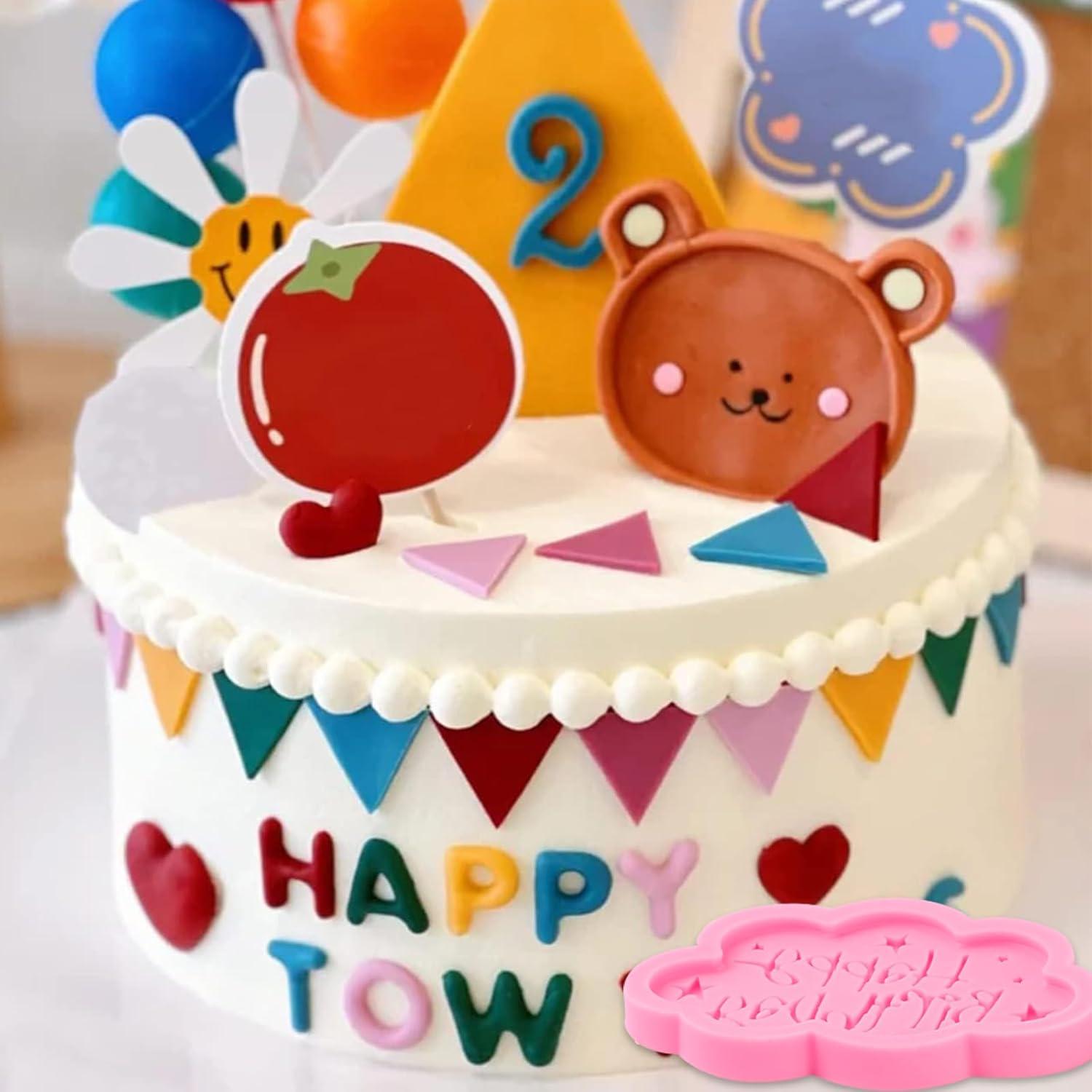 Moldes de Silicona para Chocolate ICNYEKl - Feliz Cumpleaños 6 Pcs