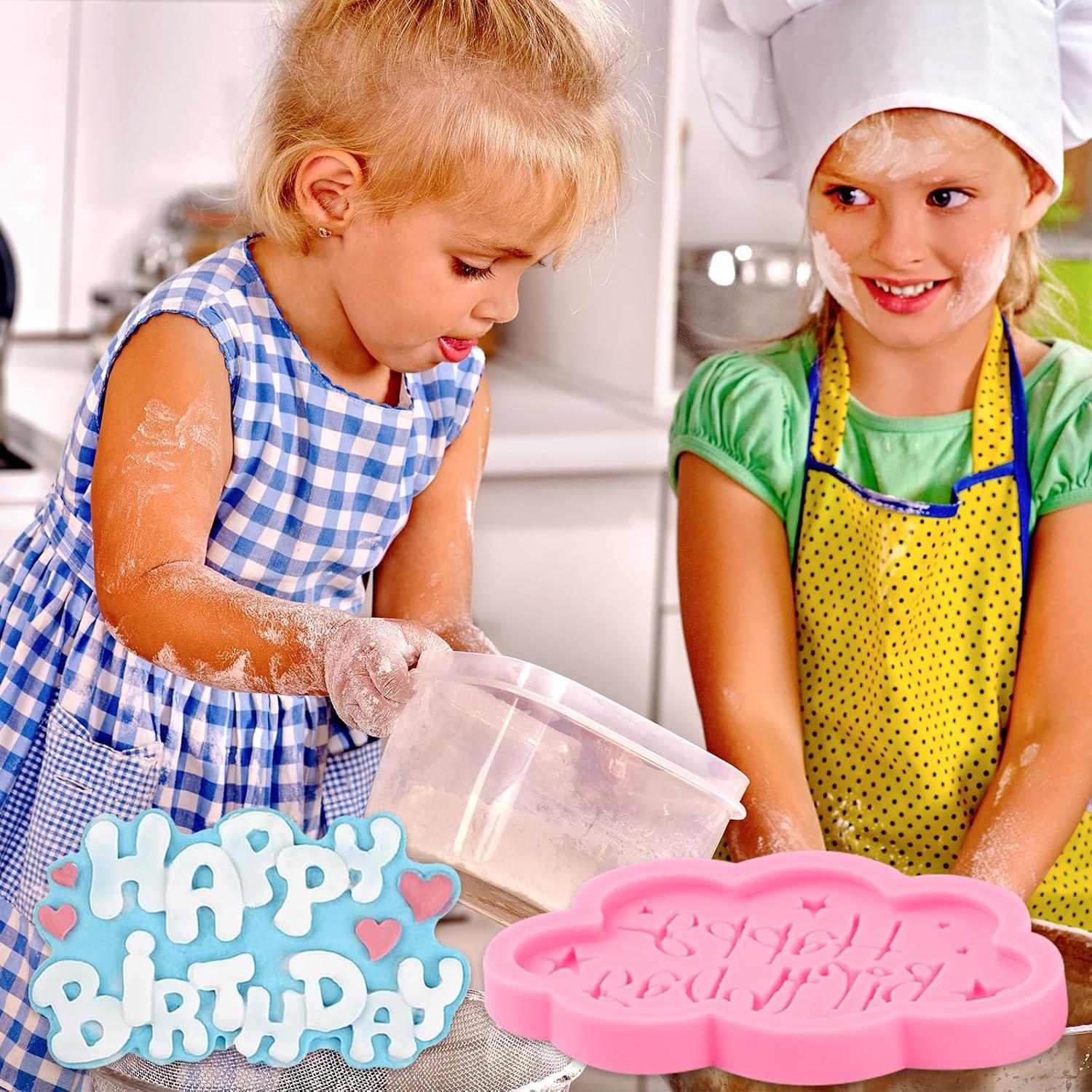 Moldes de Silicona para Chocolate ICNYEKl - Feliz Cumpleaños 6 Pcs