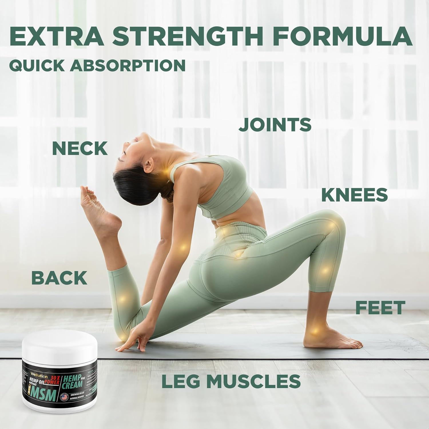 Crema de Cañamo Wellution MSM 113.4 g - Alivio Rápido