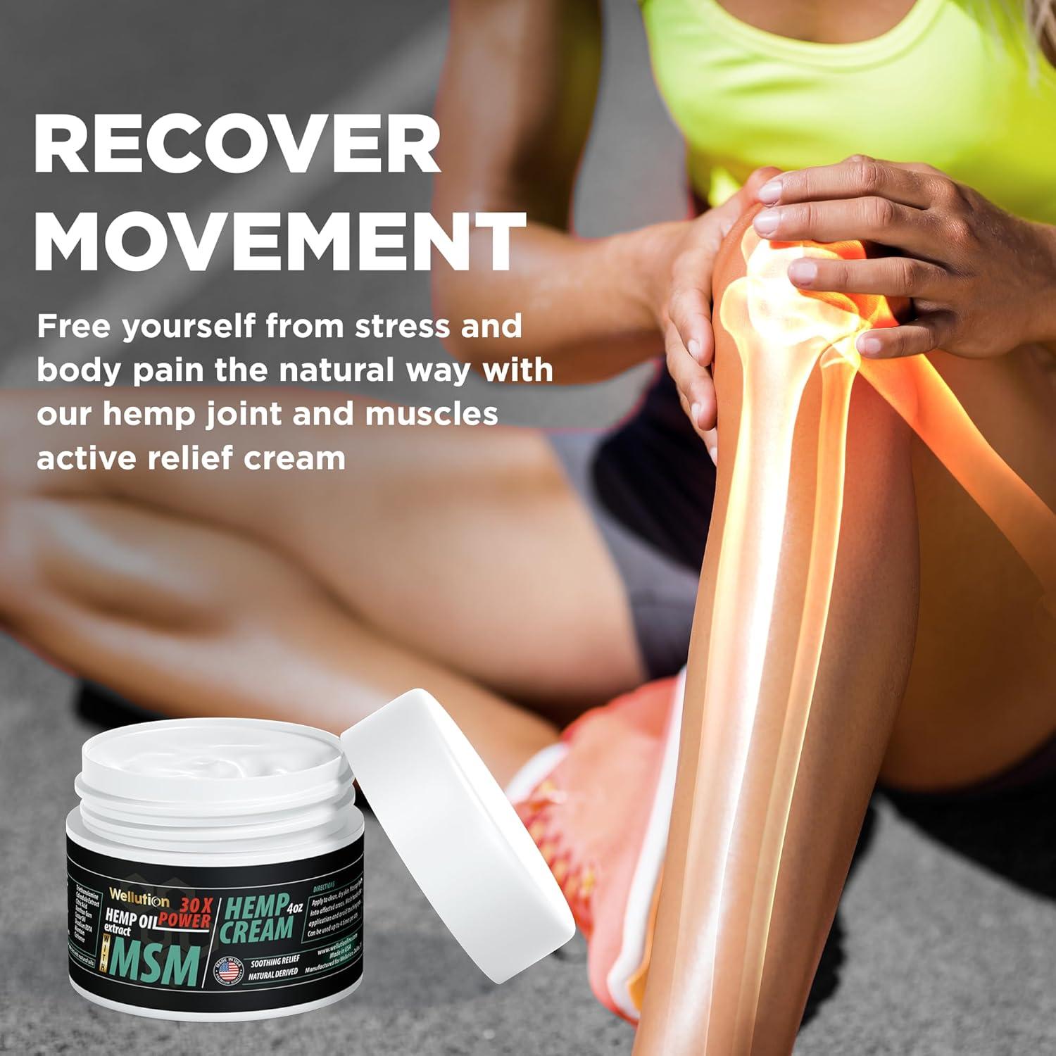 Crema de Cañamo Wellution MSM 113.4 g - Alivio Rápido