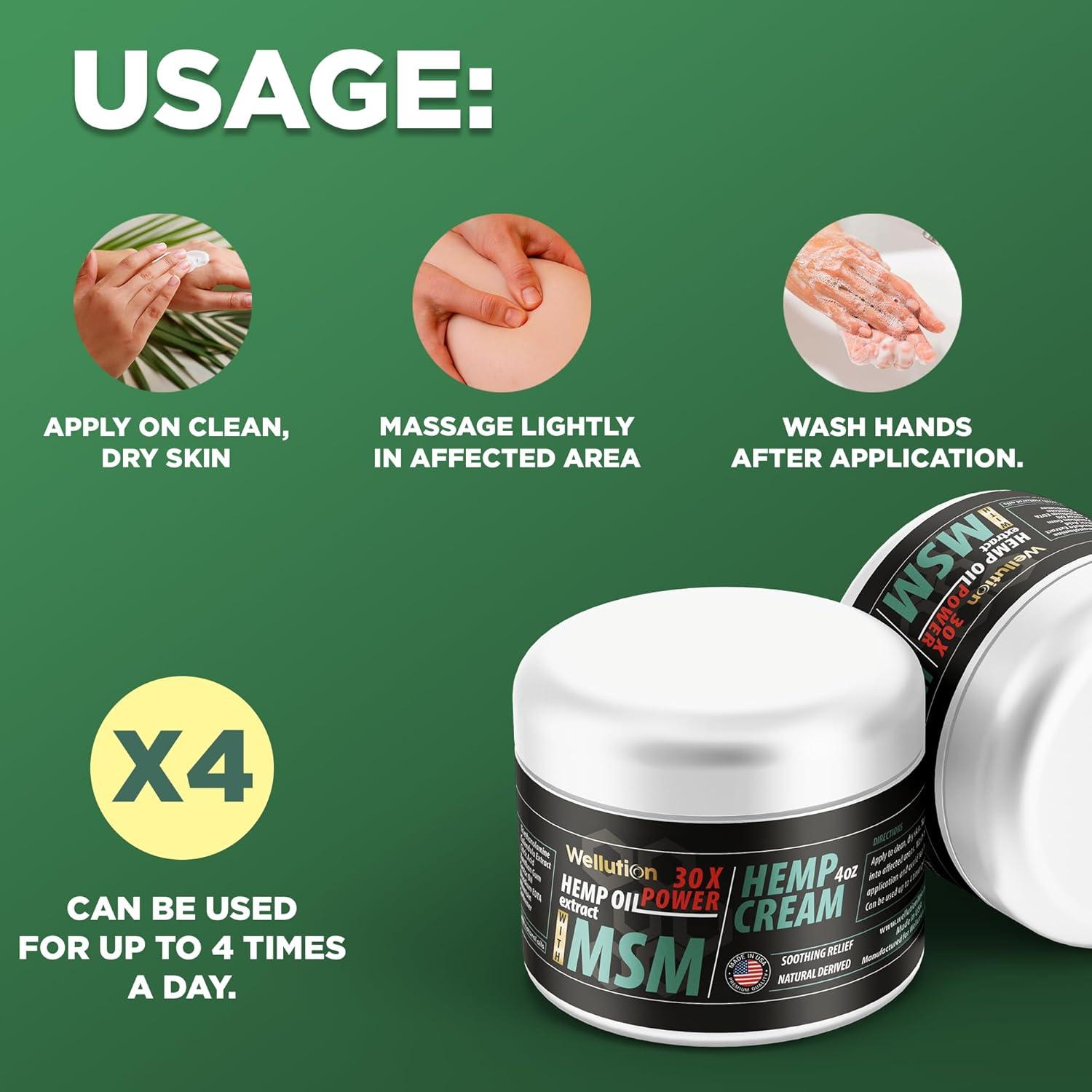 Crema de Cañamo Wellution MSM 113.4 g - Alivio Rápido