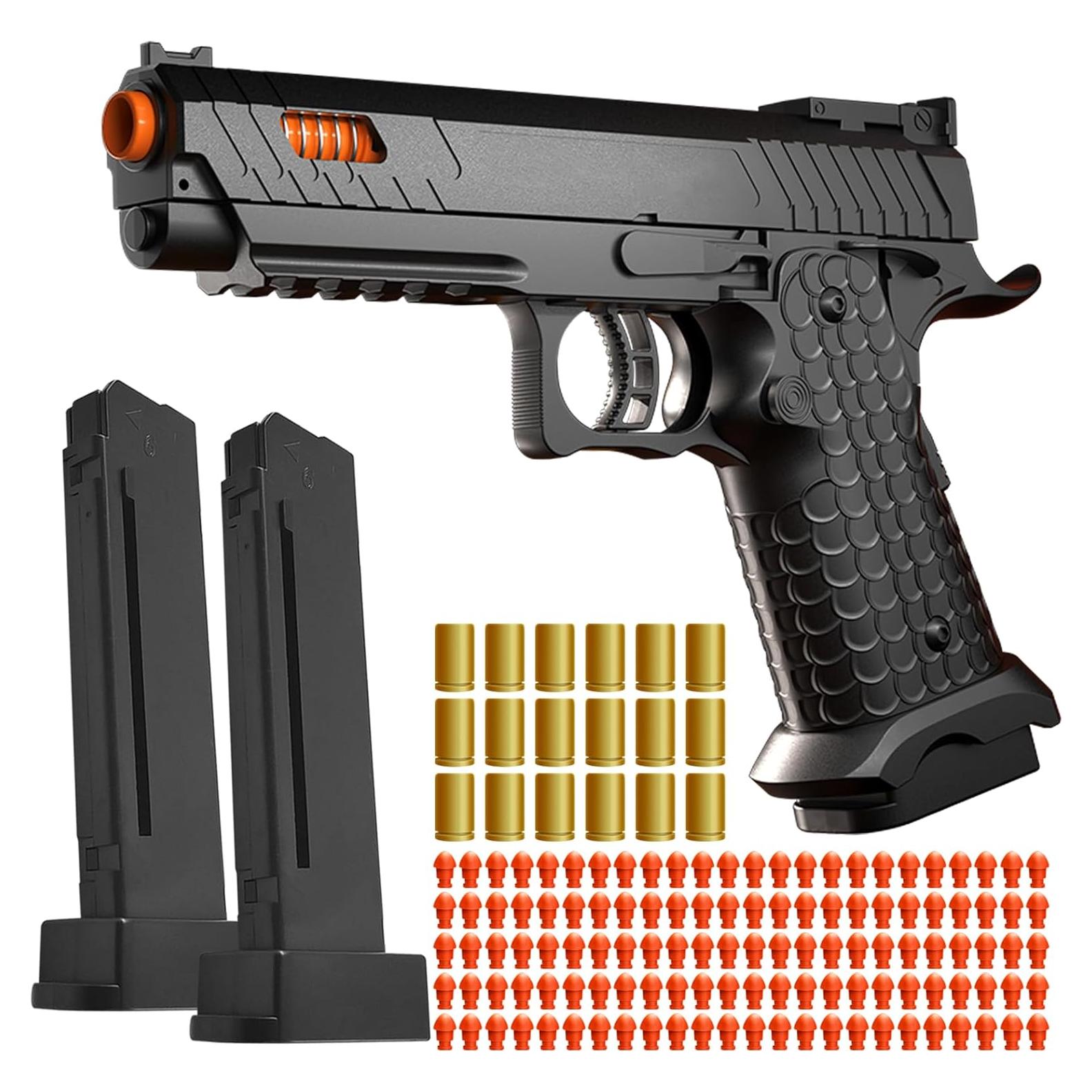 Pistola de Juguete Witcrety con 120 Balas Blandas y 2 Cargadores