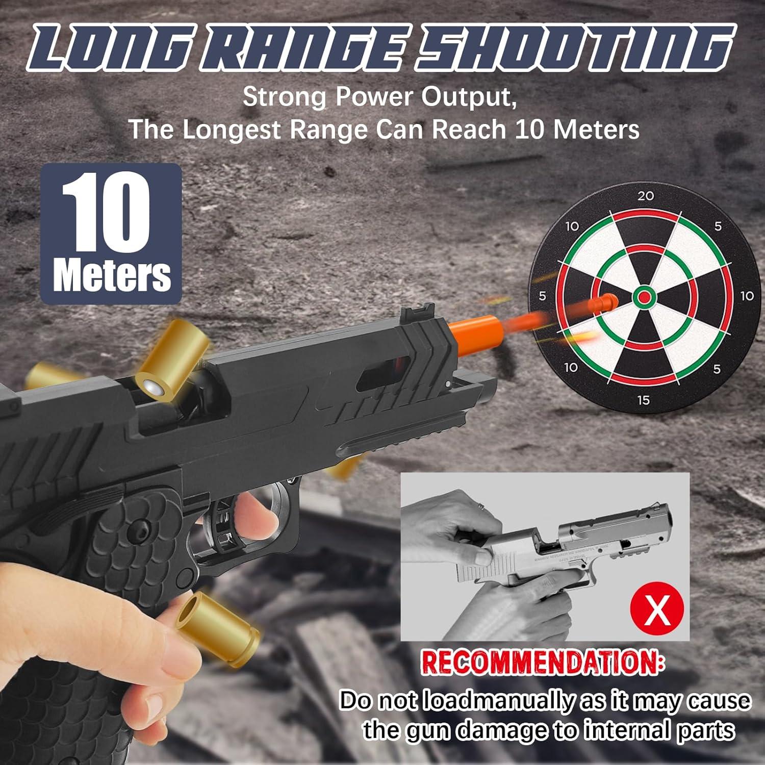 Pistola de Juguete Witcrety con 120 Balas Blandas y 2 Cargadores