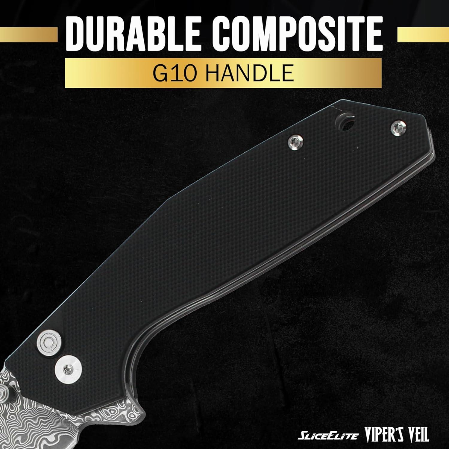 Cuchillo Plegable SliceElite Viper's Veil 8.4 cm Damasco