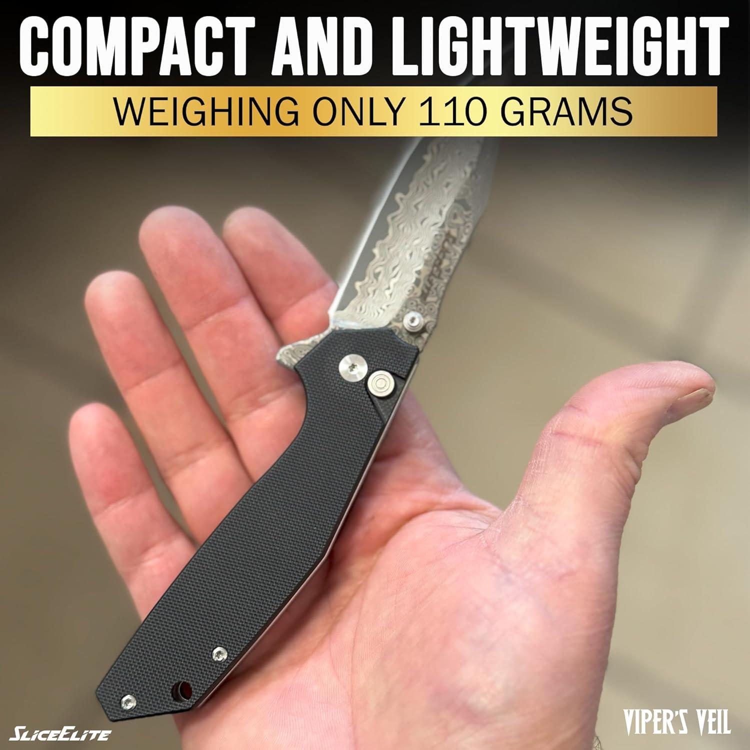 Cuchillo Plegable SliceElite Viper's Veil 8.4 cm Damasco